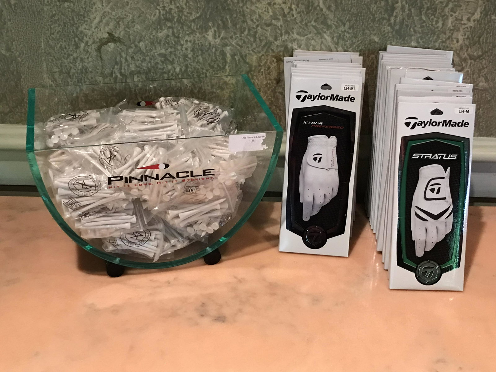 26 Prs Gloves and Packs of Tees: New in packaging