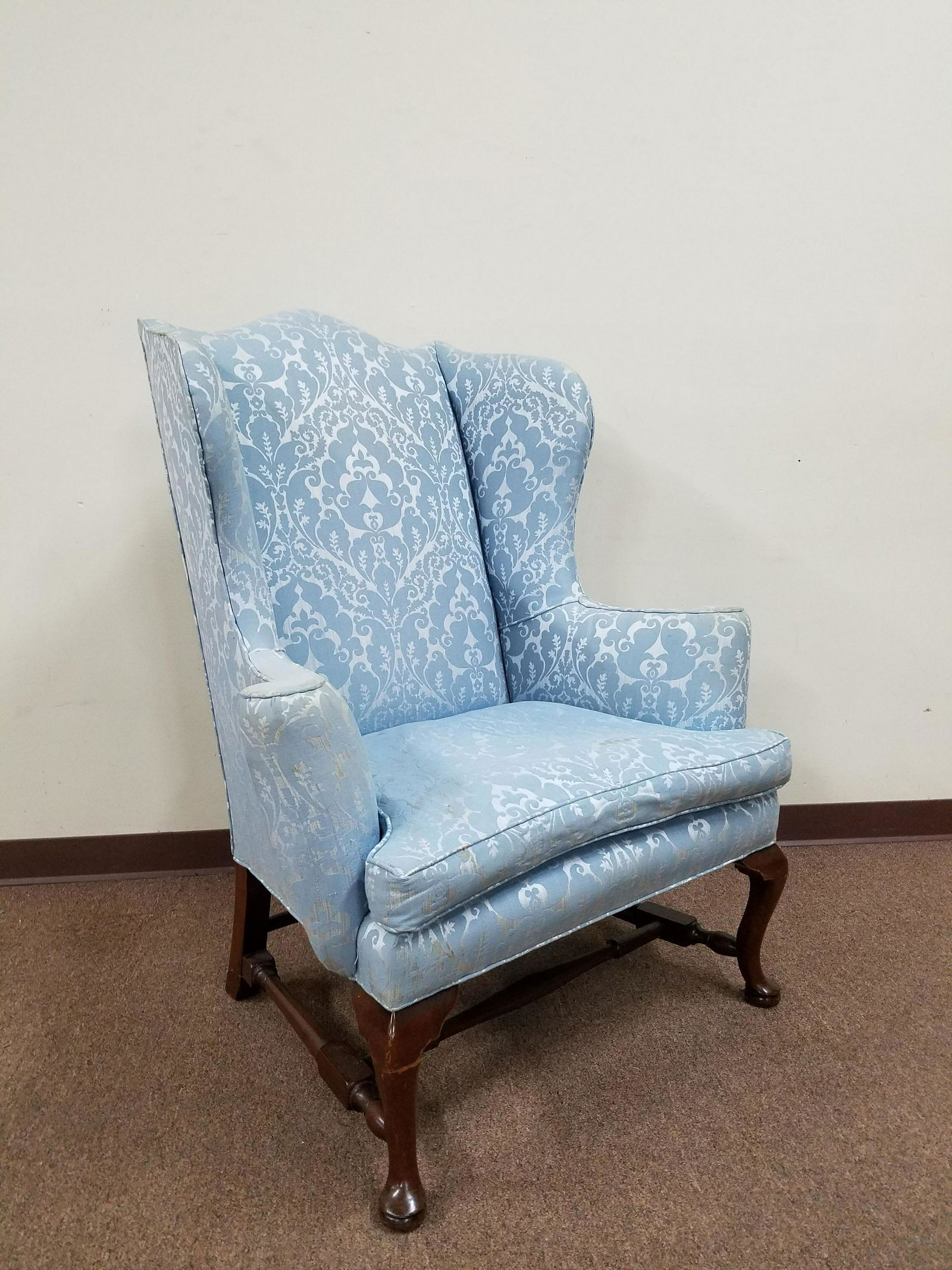 Blue Wing Back Chair (1 of 3)