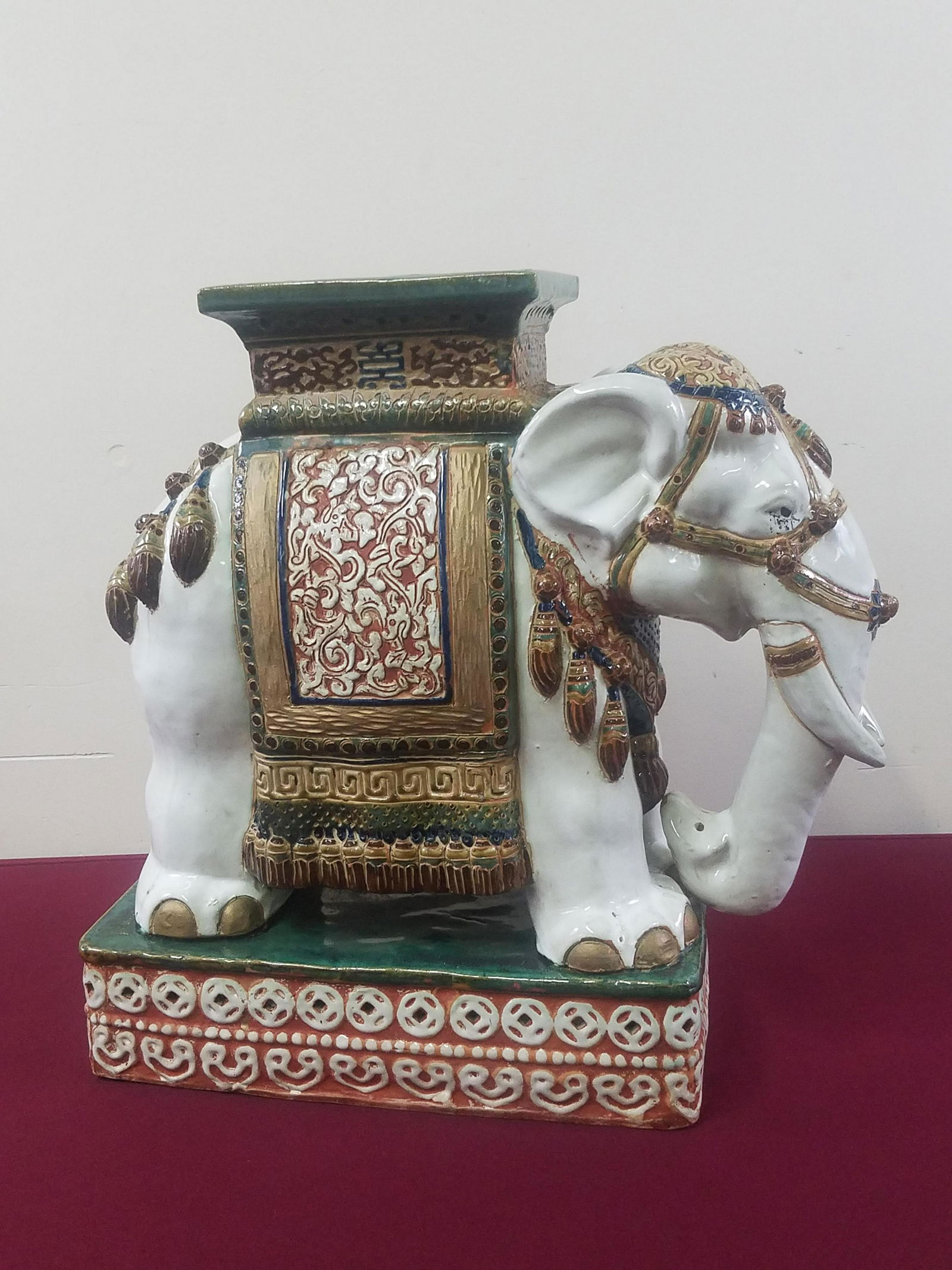 Ceramic Elephant Plant Stand (1 of 3)
