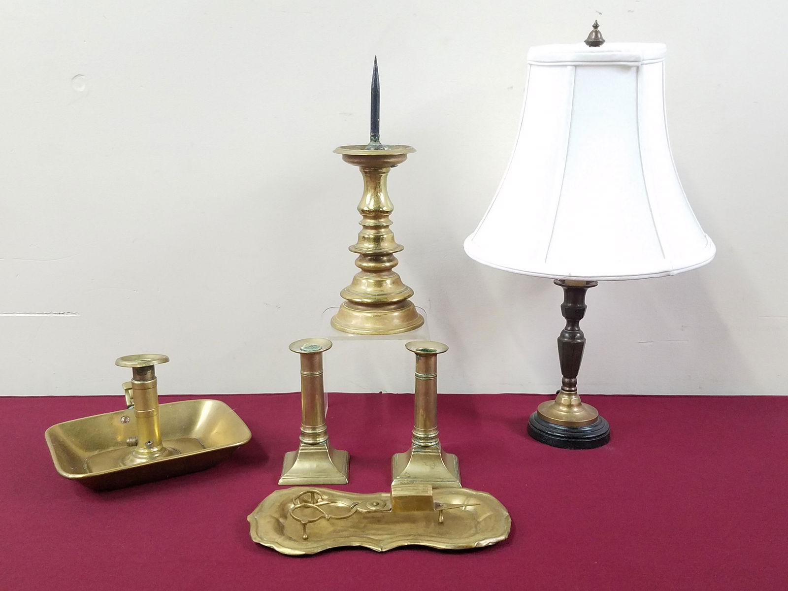 7 Pcs Brass incl Williamsburg Candle Spike (1 of 6)