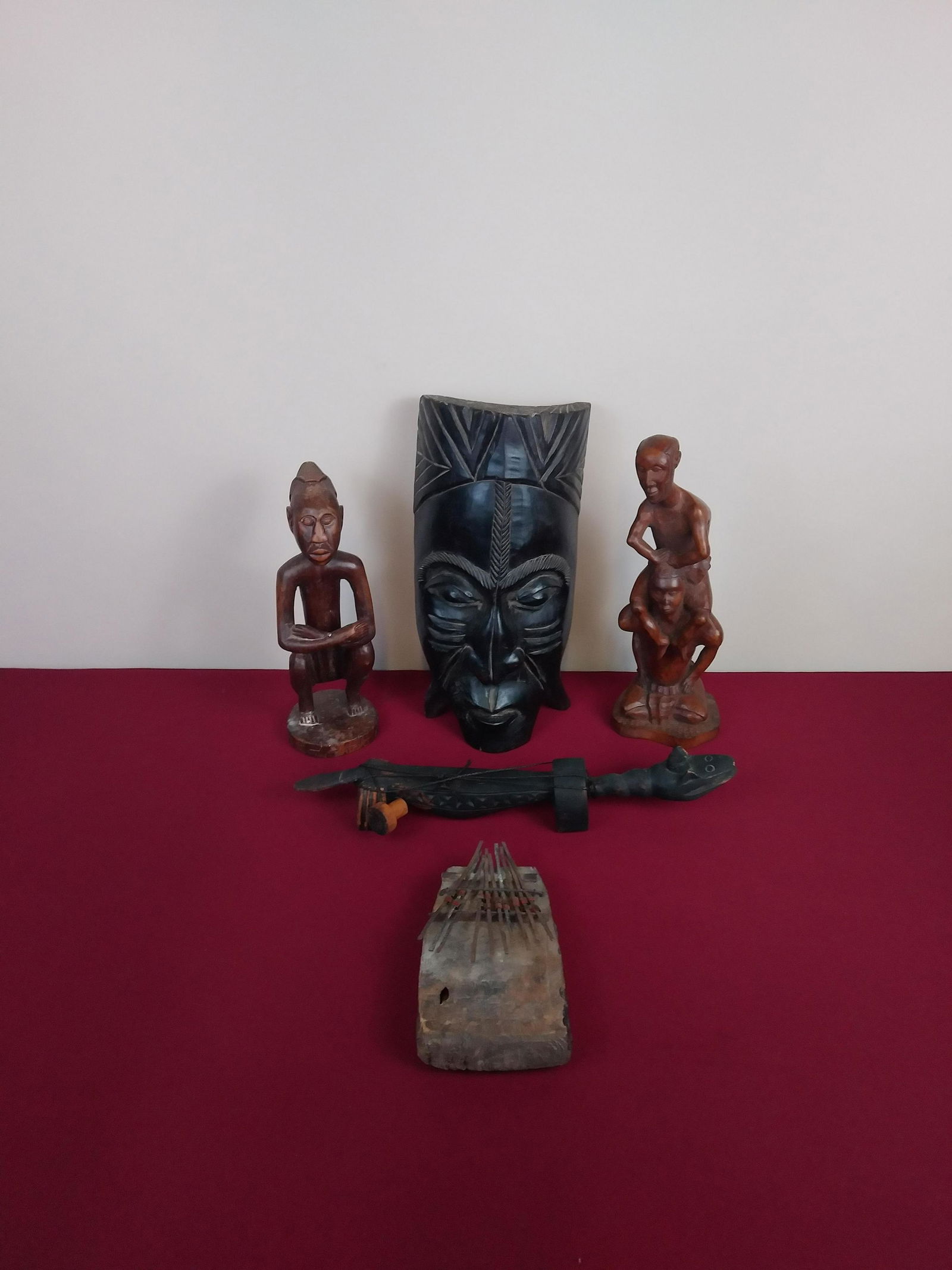 5 Pcs African Items Incl Carved Wood Mask (1 of 3)