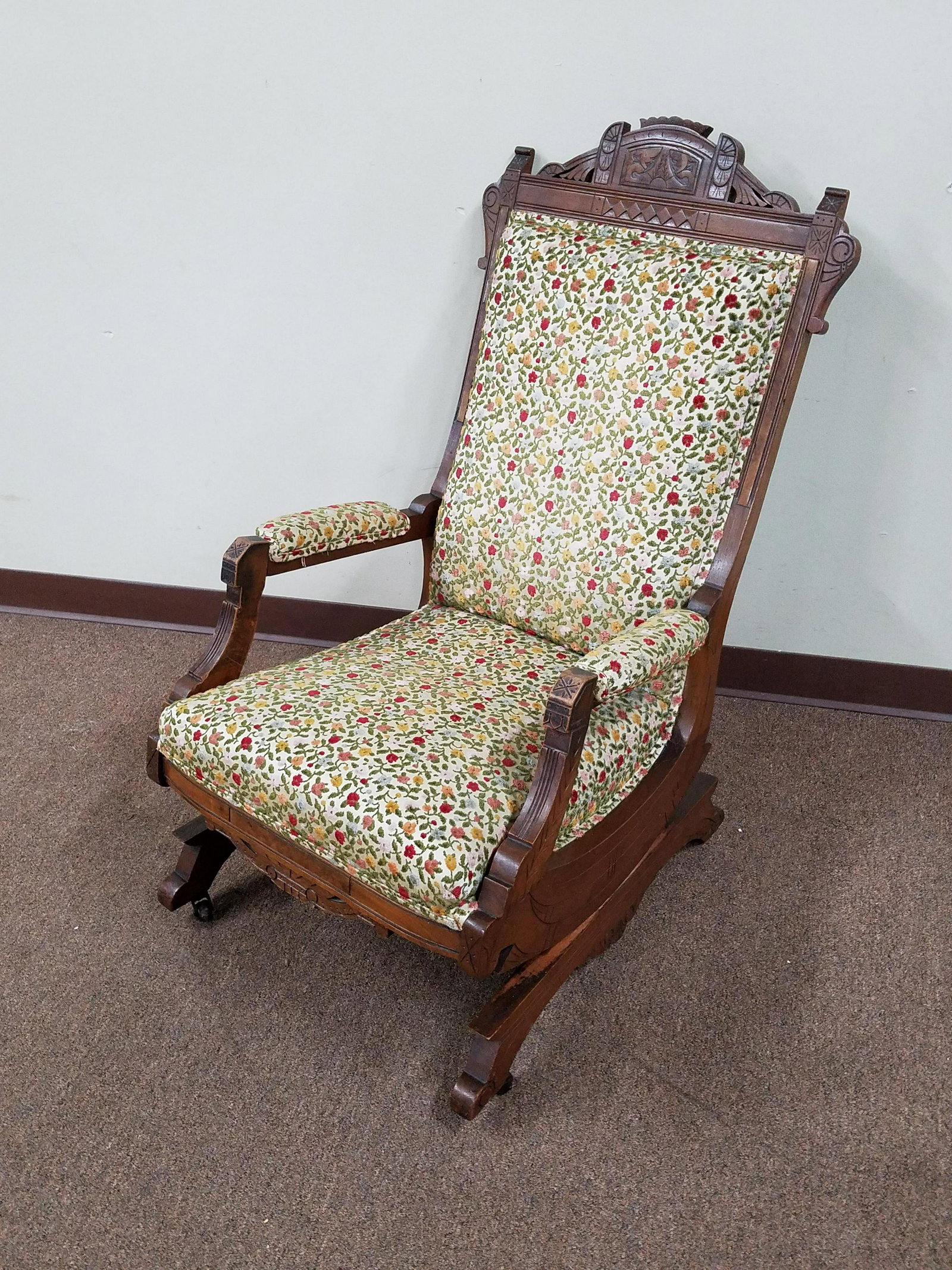 Flower Print Rocker: 23" wide X 28" deep X 38" high.
