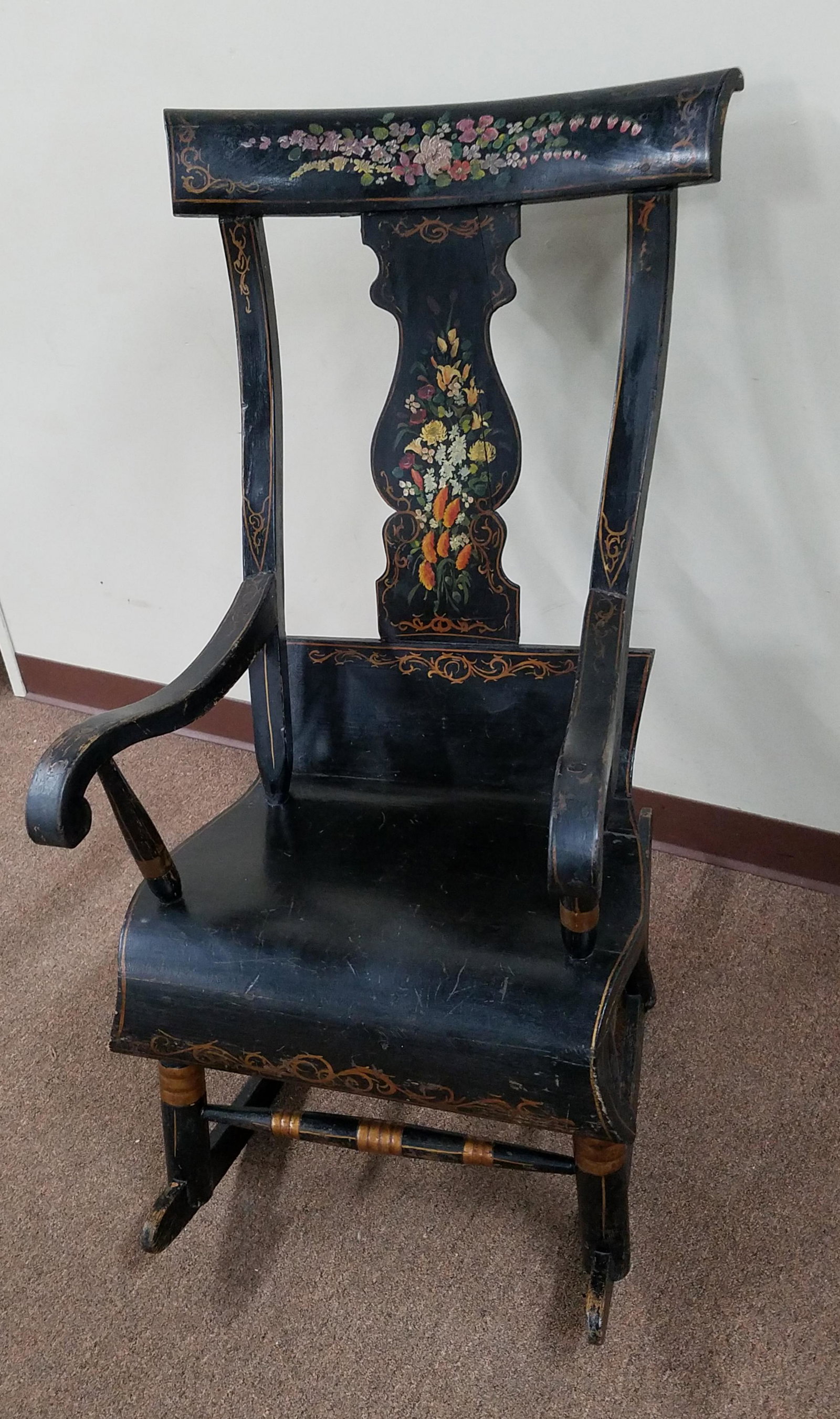 Hand Painted Rocker: 24 1/2" wide X 34" deep X 41 1/2" high.