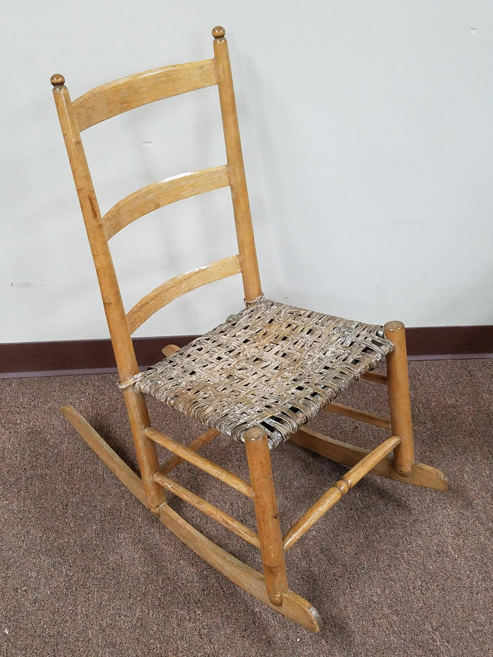 Child's Rocker: 17 1/2" wide X 31" deep X 33" high.