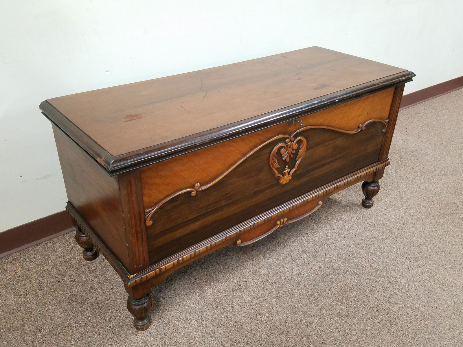 Lane Cedar Chest: 48" wide X 19" deep X 24" high.