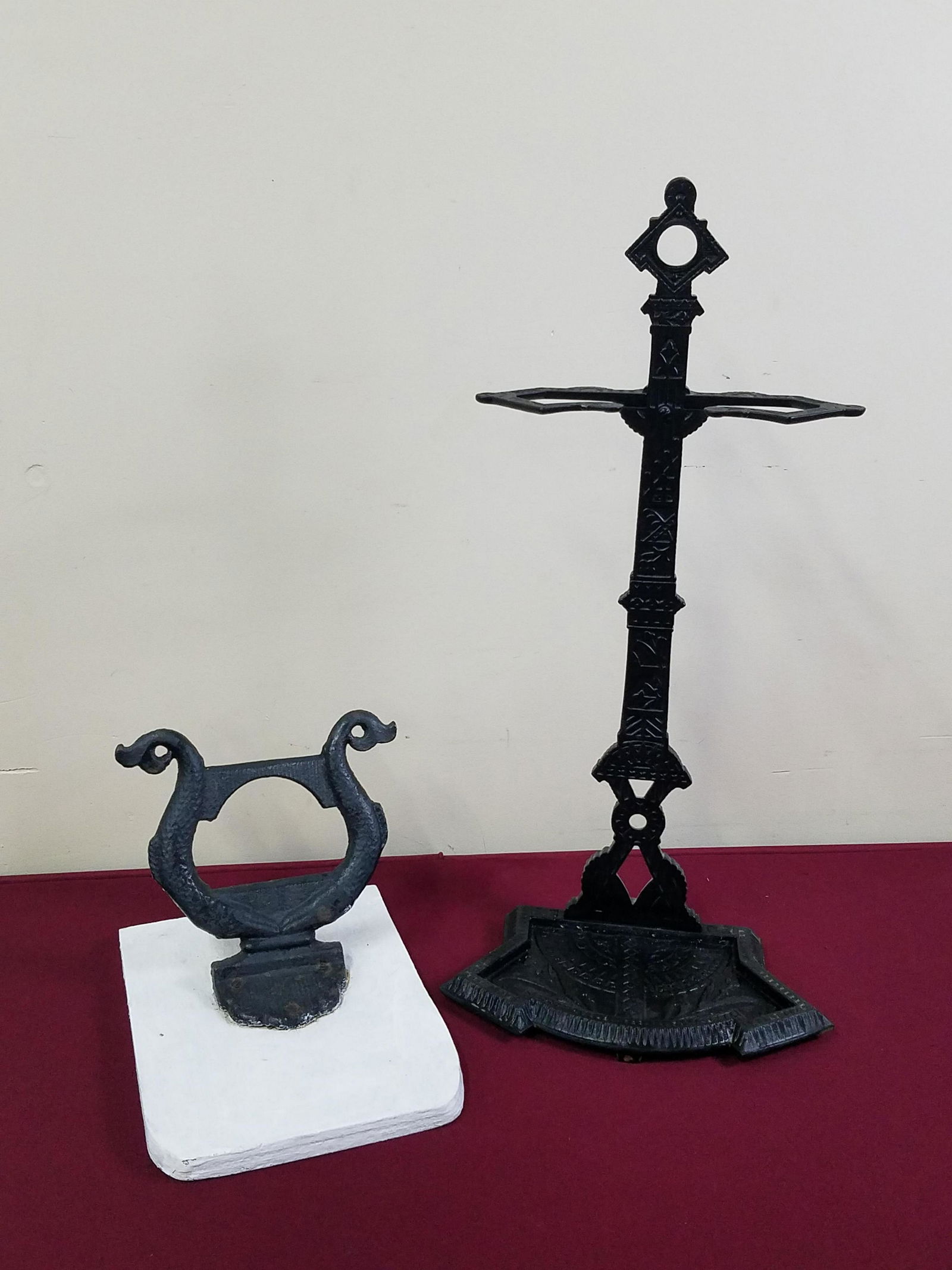 Cast Iron Boot Scrape and Fire Tool Stand (1 of 2)