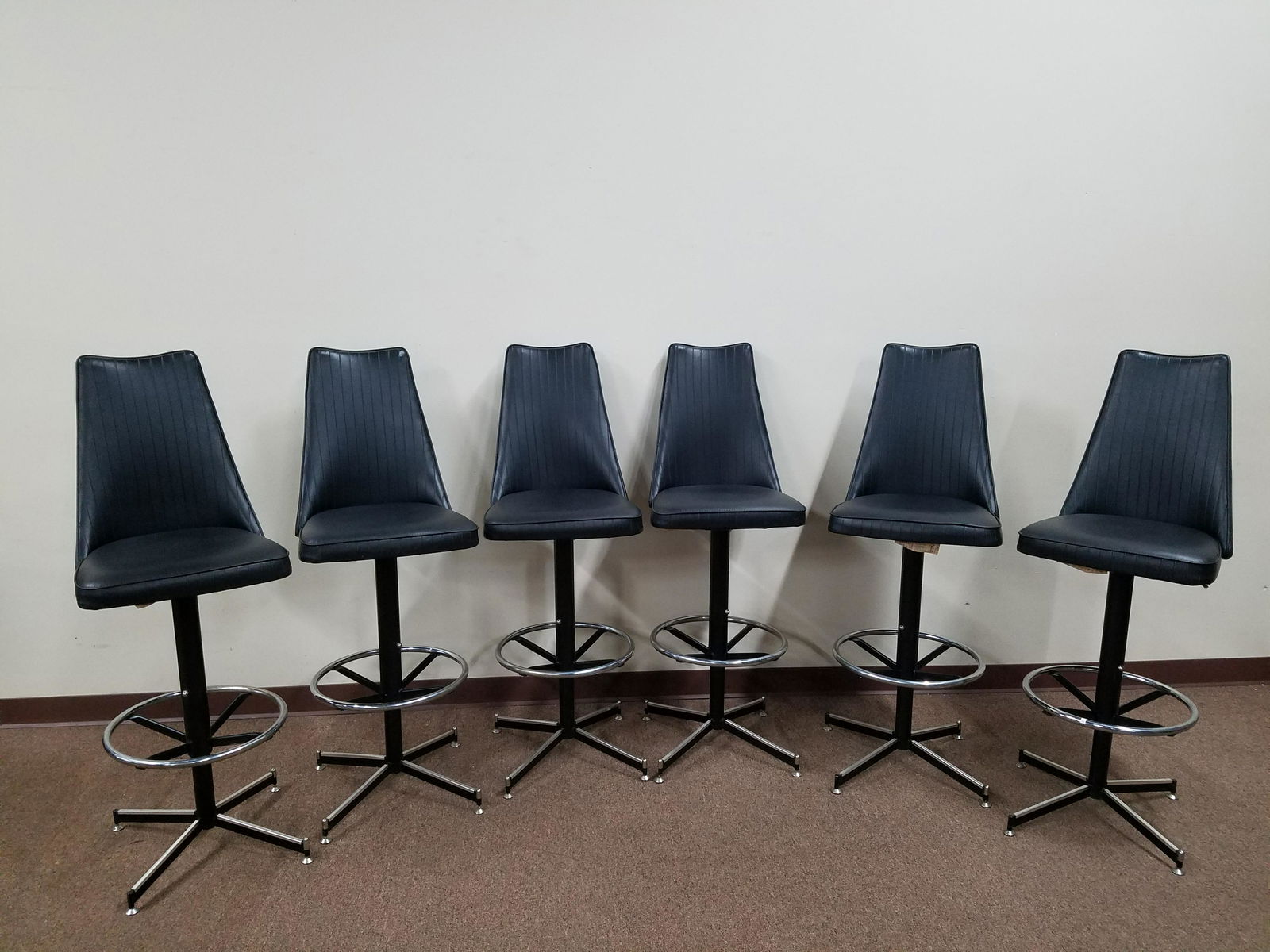 6 High Back Vinyl Barstools (1 of 2)