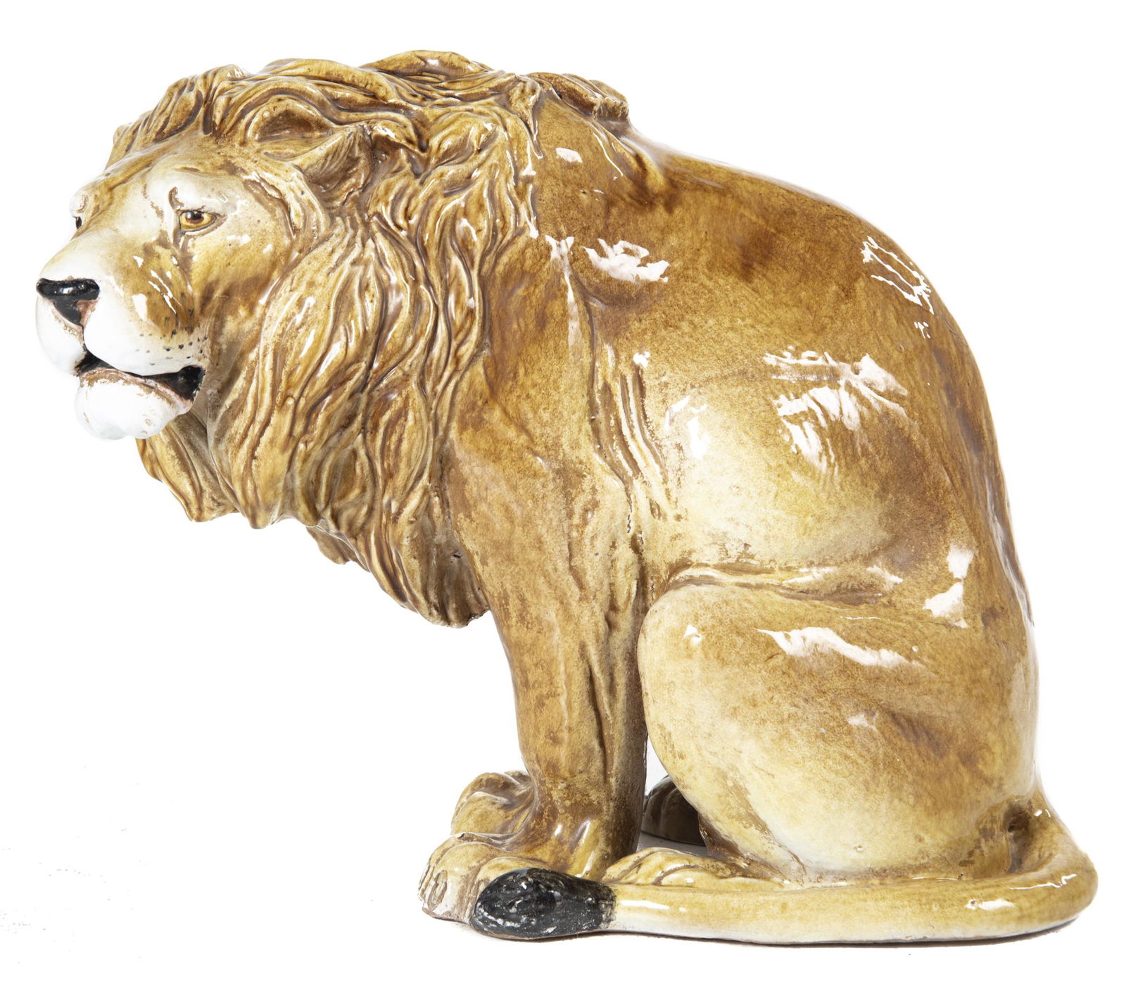 Italian Ceramic Lion Statue (1 of 3)