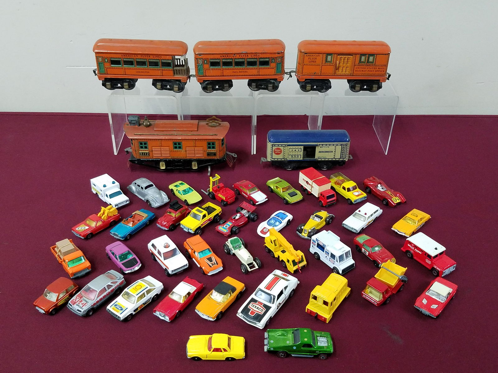 5 Tin Litho Rolling Stock and 38 Cars (1 of 6)