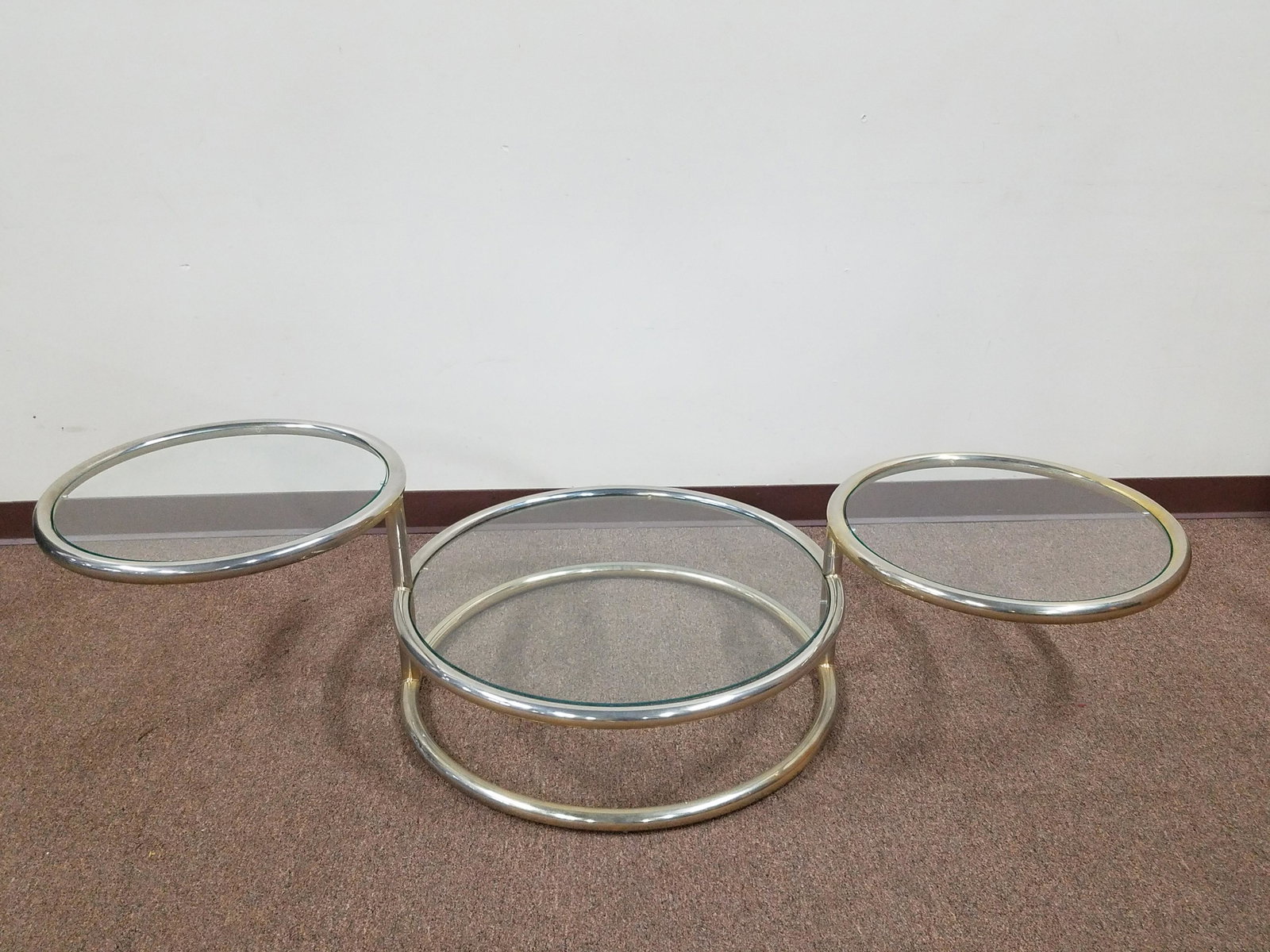 Milo Boughman Style Table: Open 70" wide closed 30" wide x 16" high.