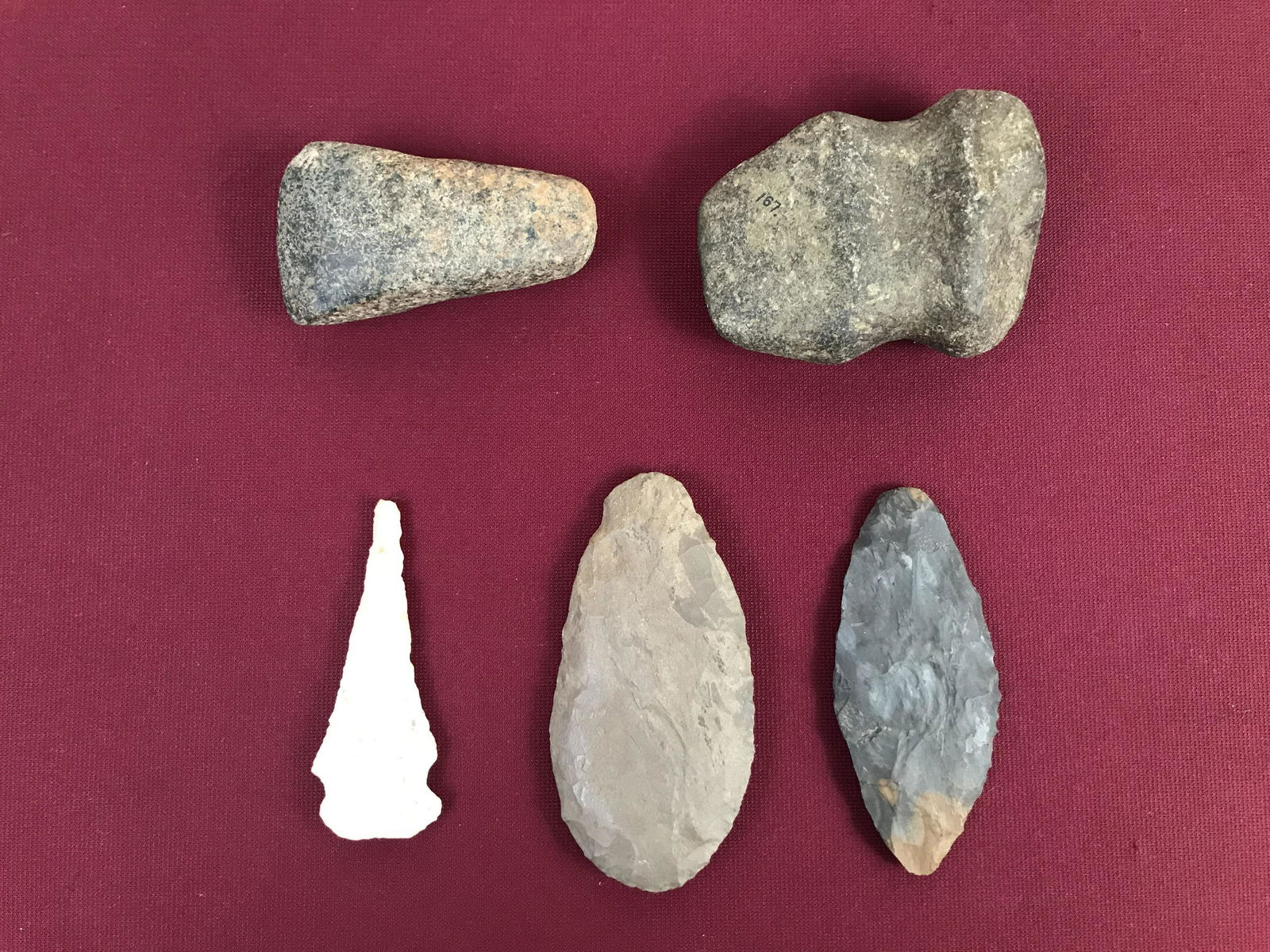 5 Native American Stone Tools, Ohio (1 of 2)