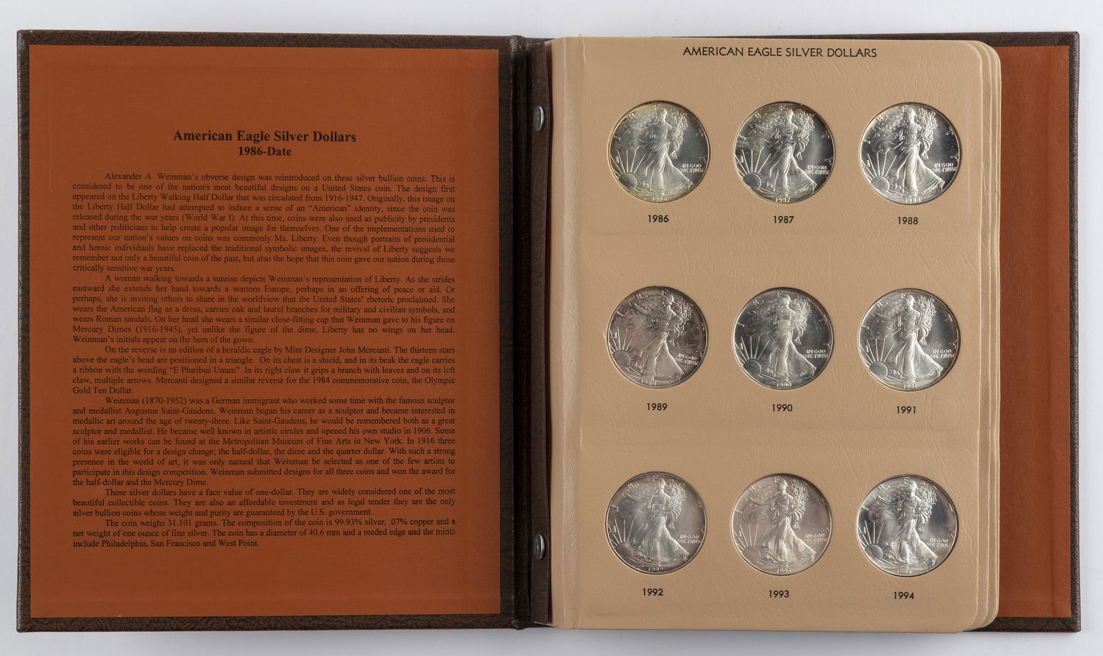 25 Pc American Eagle Silver Dollars, 1986-2010 (1 of 5)