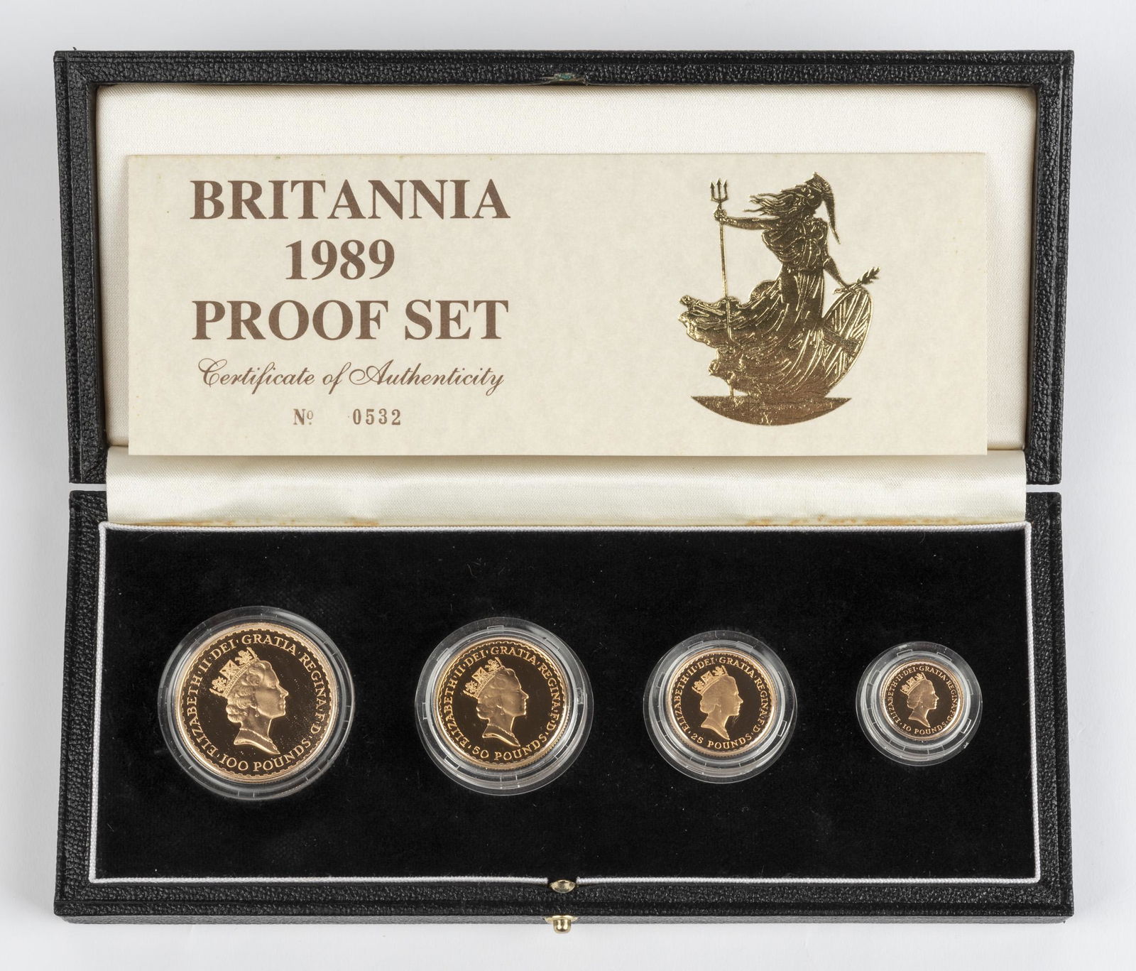 4 Pc Britannia Gold Proof Set, 1989 (1 of 3)