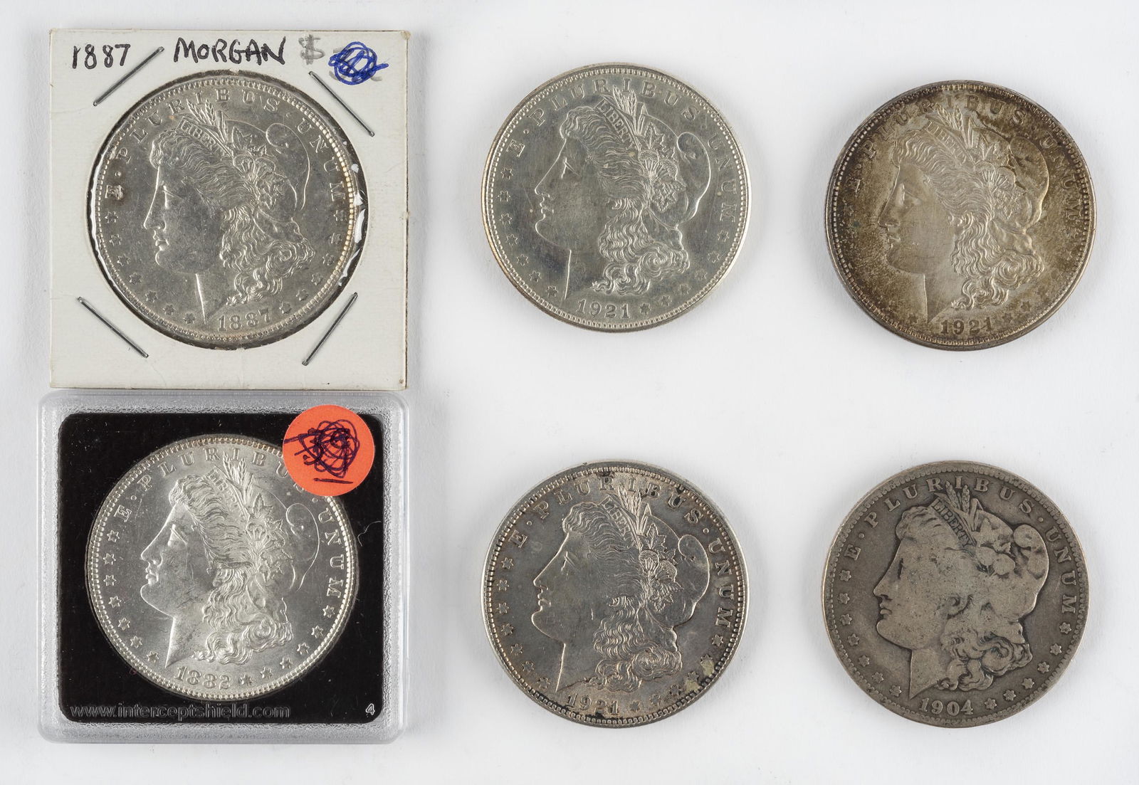 6 U. S. Morgan Silver Dollars (1 of 2)