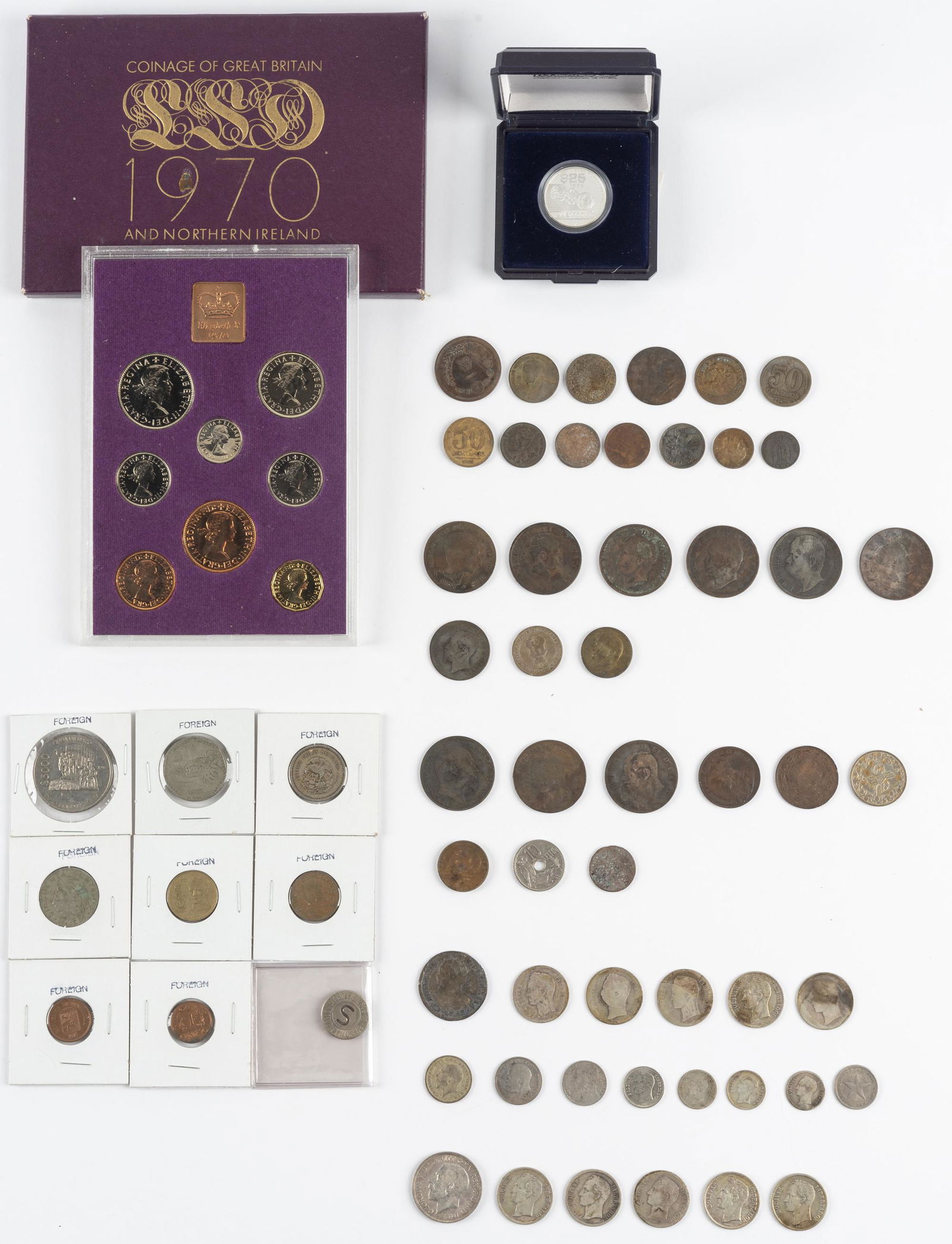 Large Foreign Lot Incl 20 Silver Coins (1 of 5)