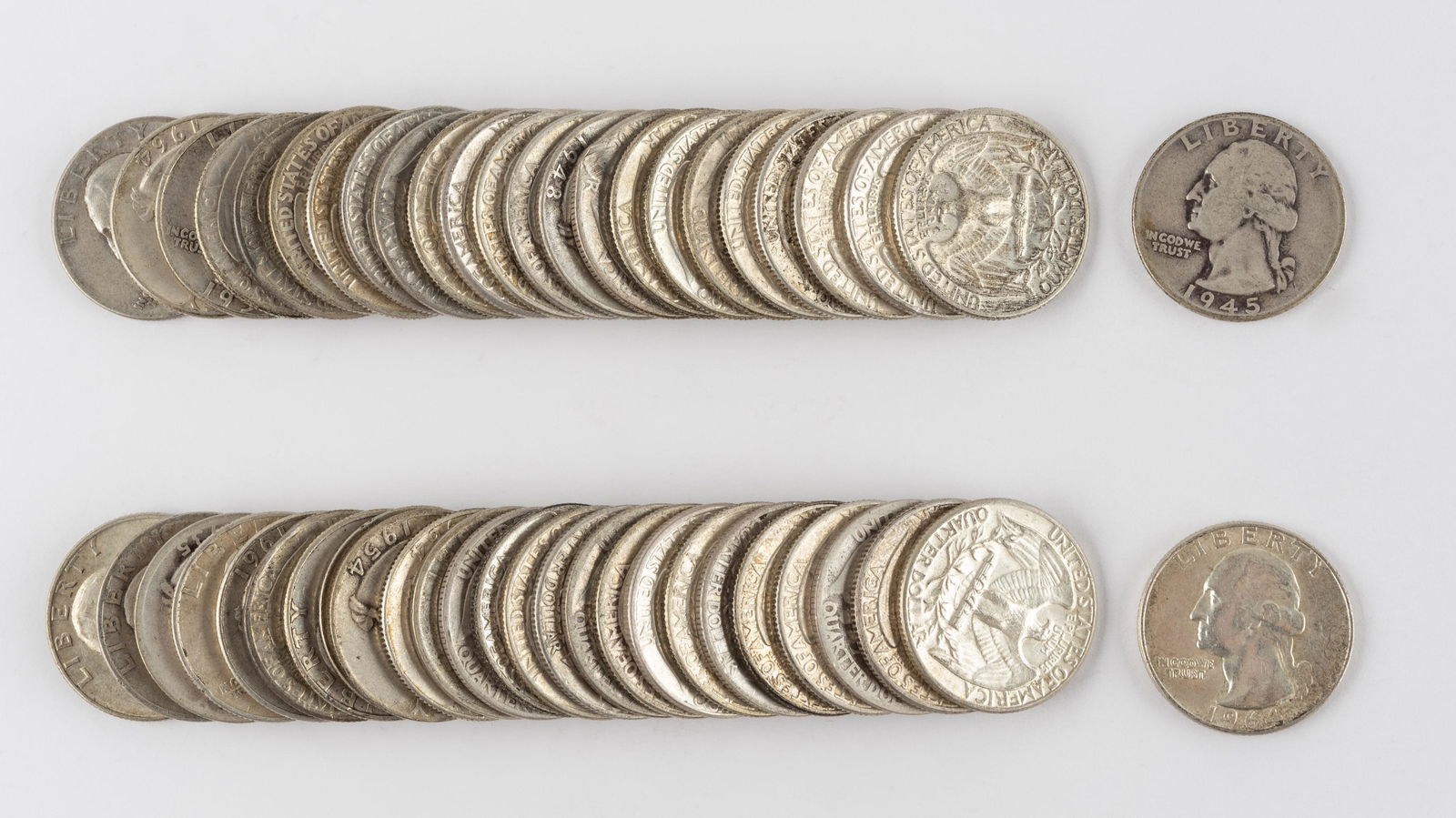 50 U. S. Silver Washington Quarters (1 of 1)