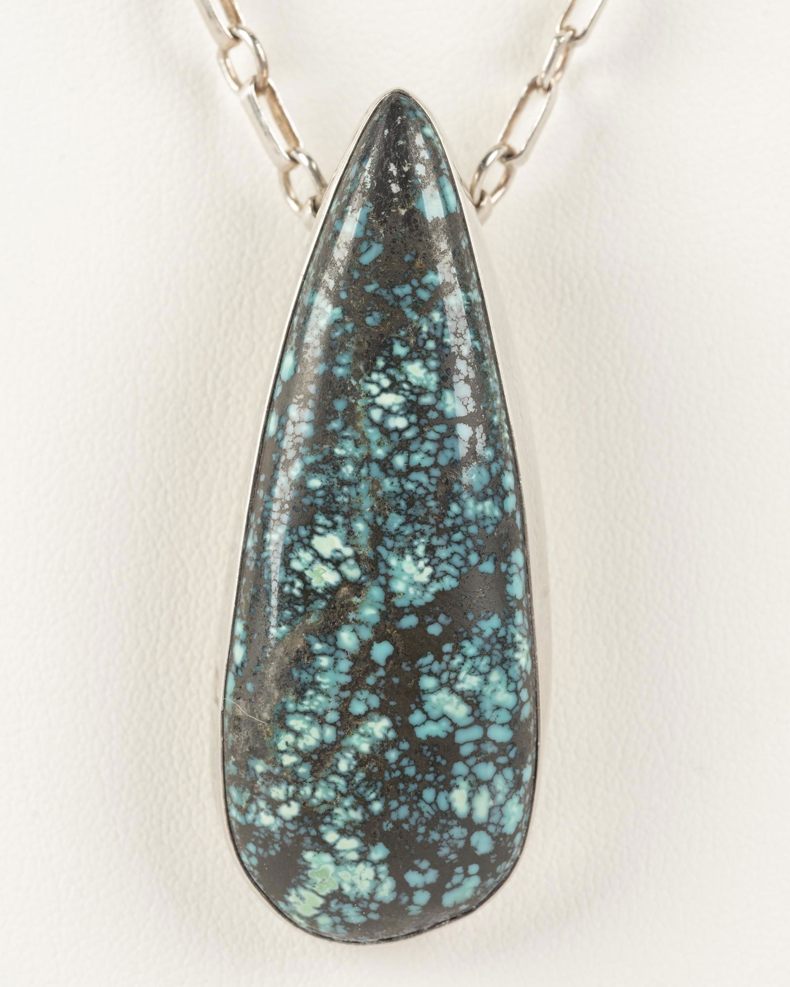 Dan Jackson Silver & Turquoise Pendant Necklace (1 of 4)