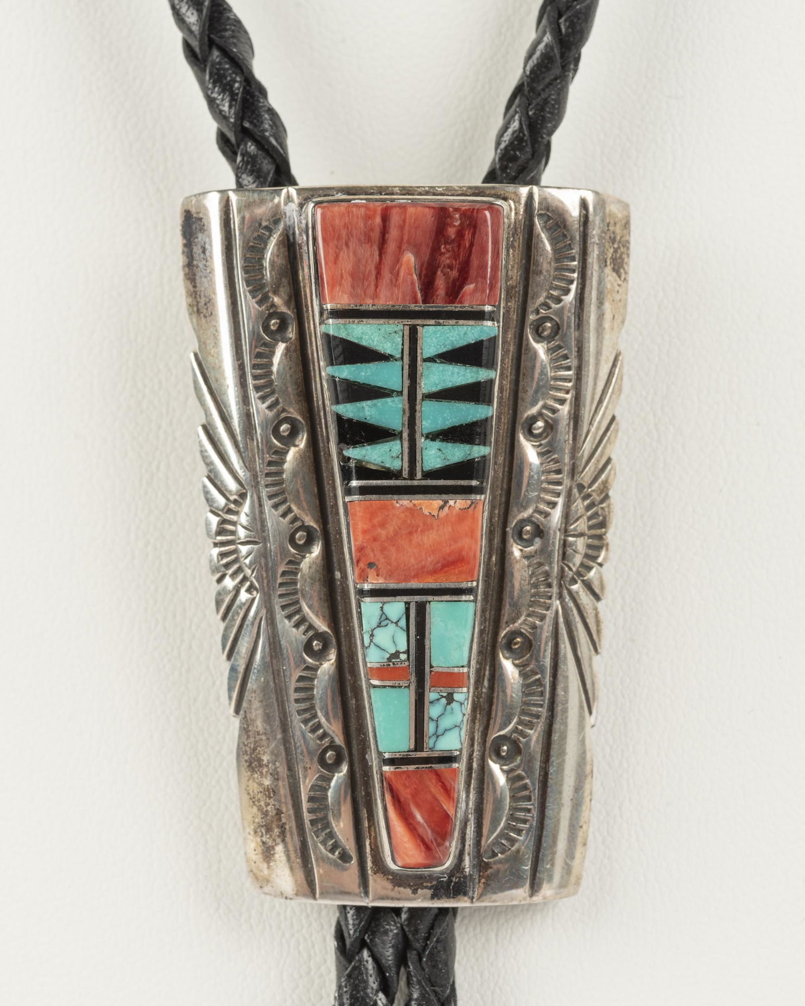 Lewis Quiyo Hopi Inlaid Bolo Tie (1 of 3)