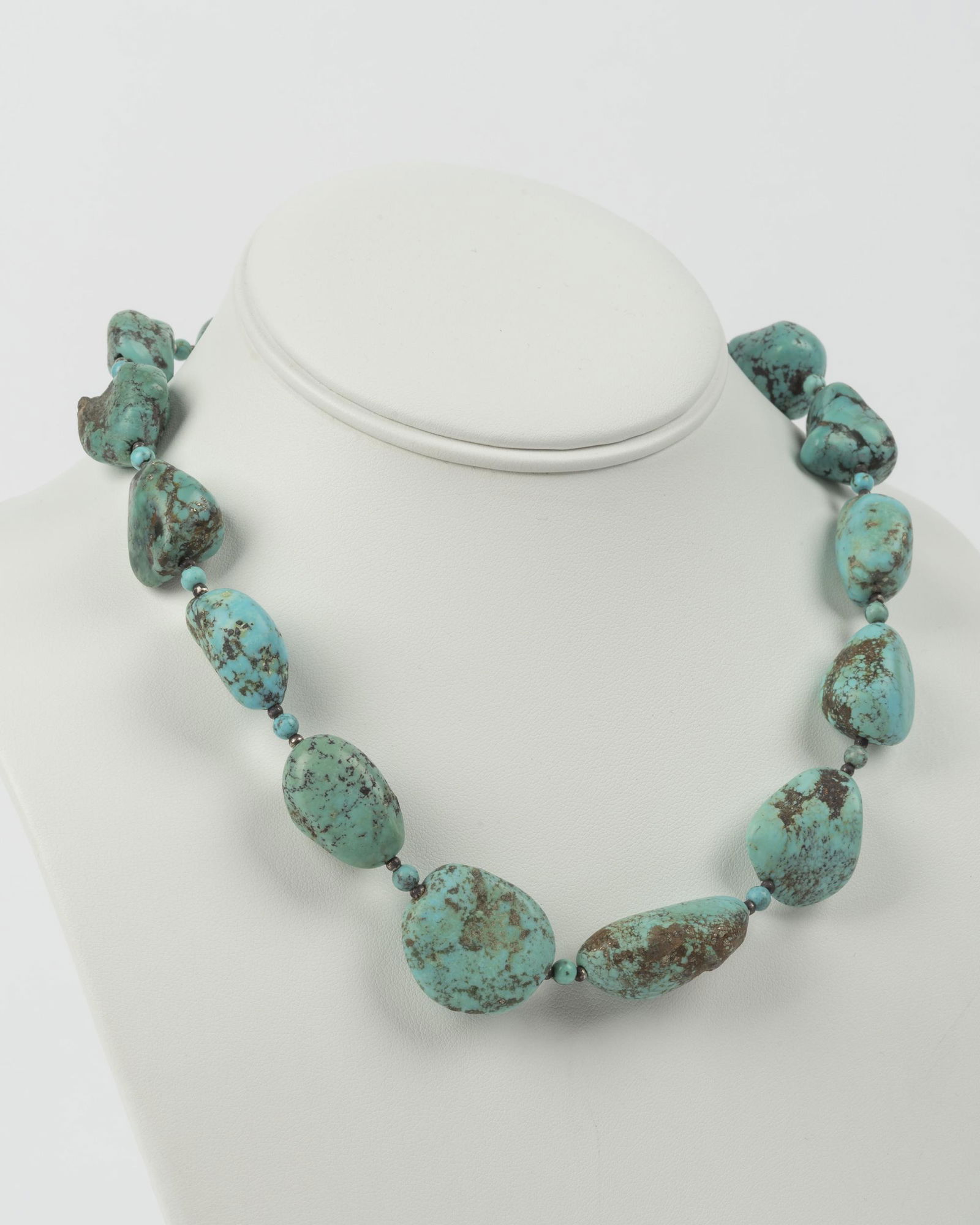 Turquoise And Silver Beaded Necklace (1 of 4)