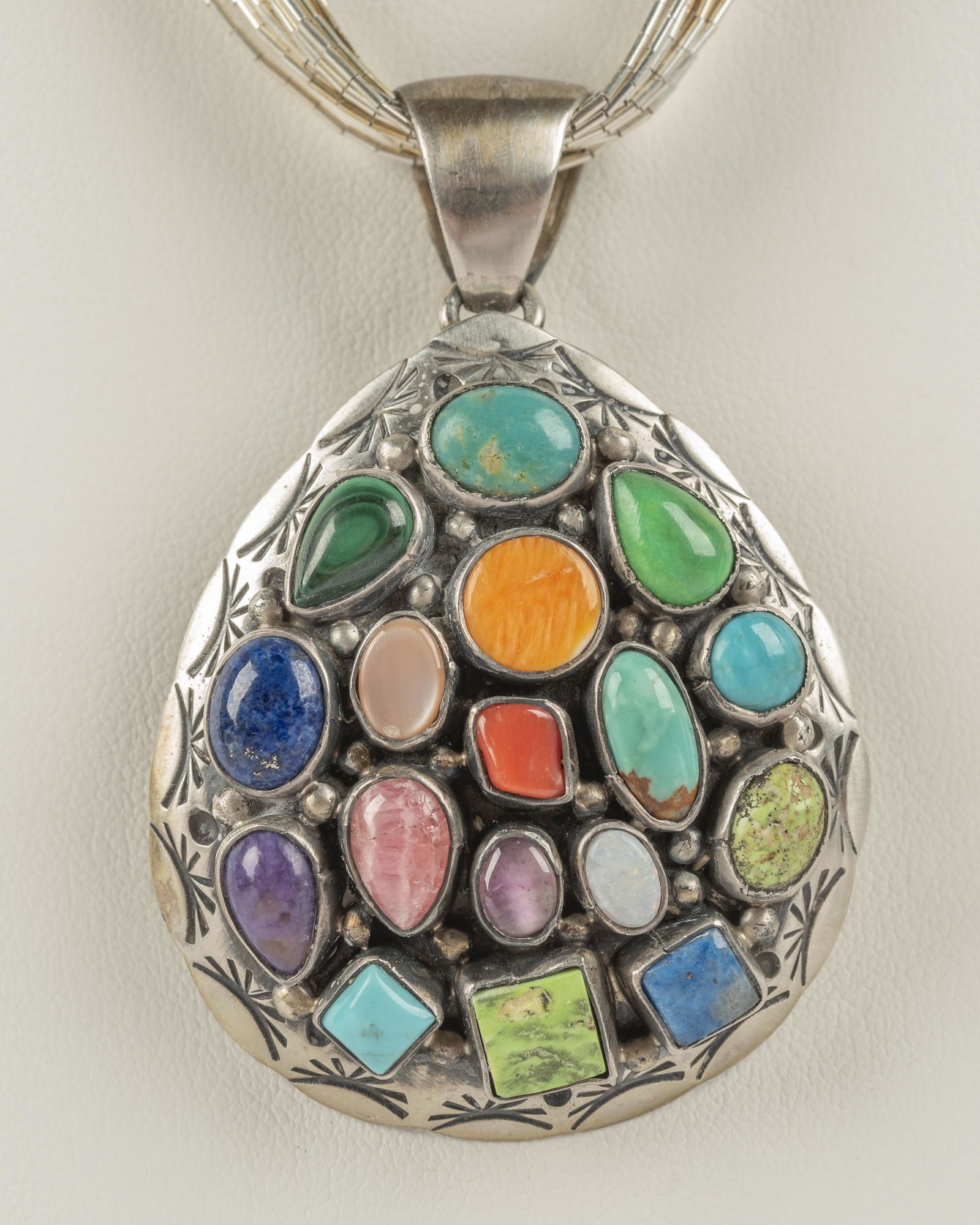 T. Benally Navajo Hardstone Pendant Necklace (1 of 4)