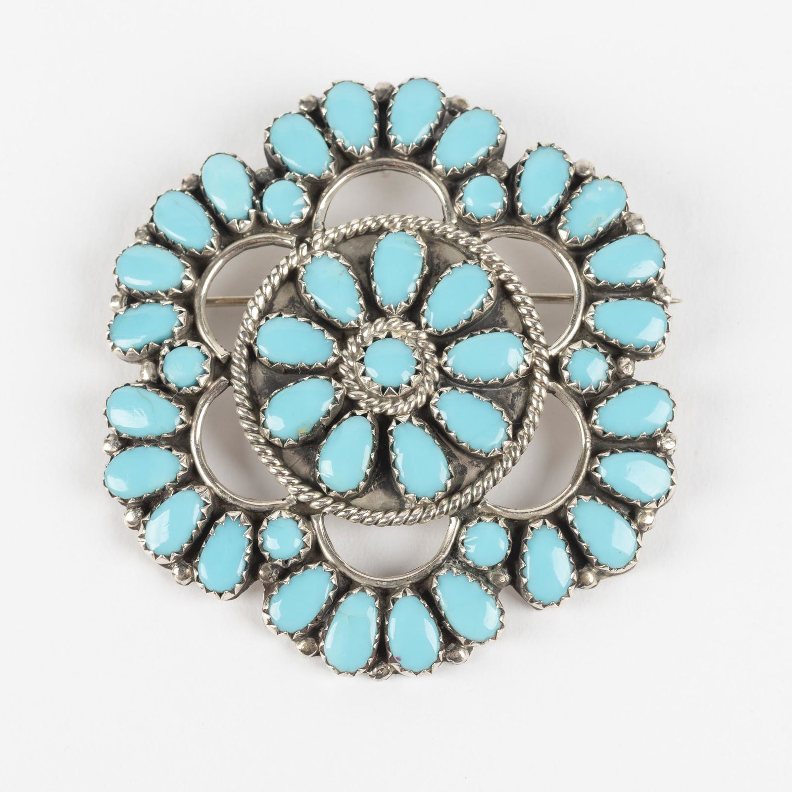 L. M. Begay Navajo Silver And Turquoise Pendant (1 of 2)