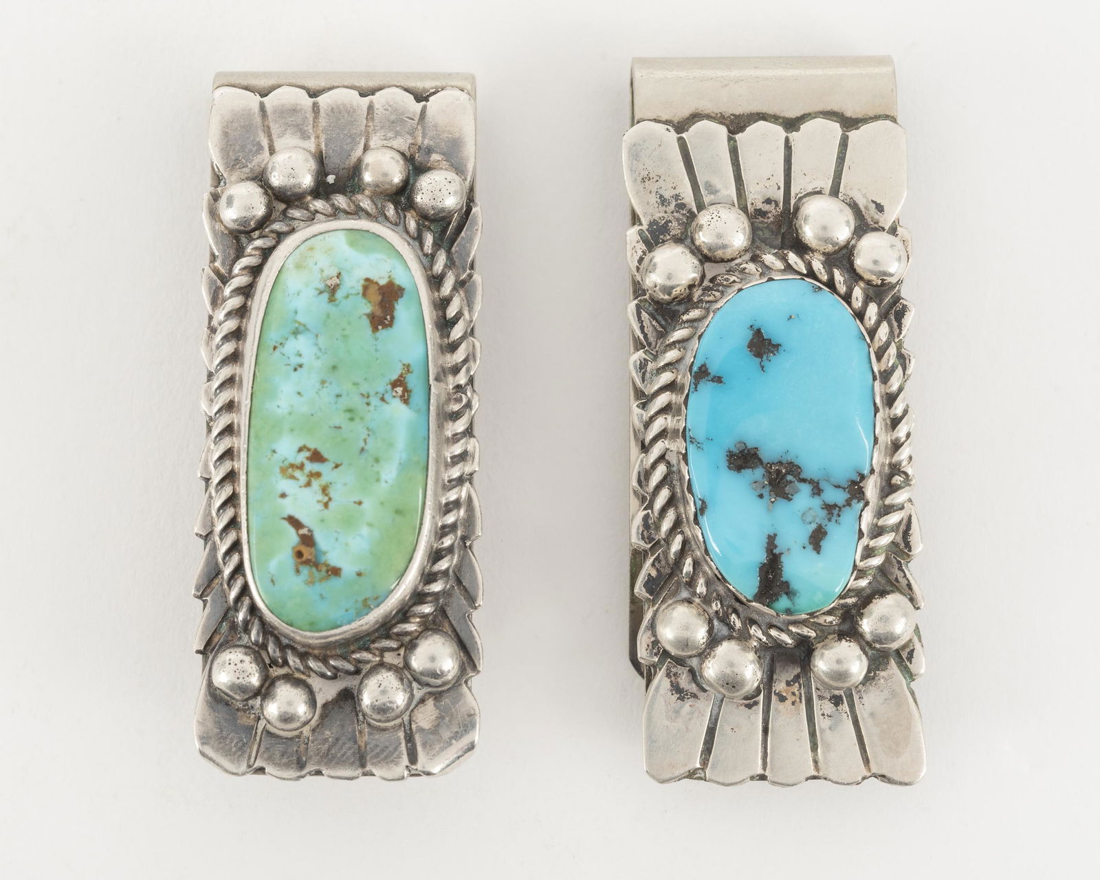 2 Silver And Turquoise Money Clips (1 of 2)
