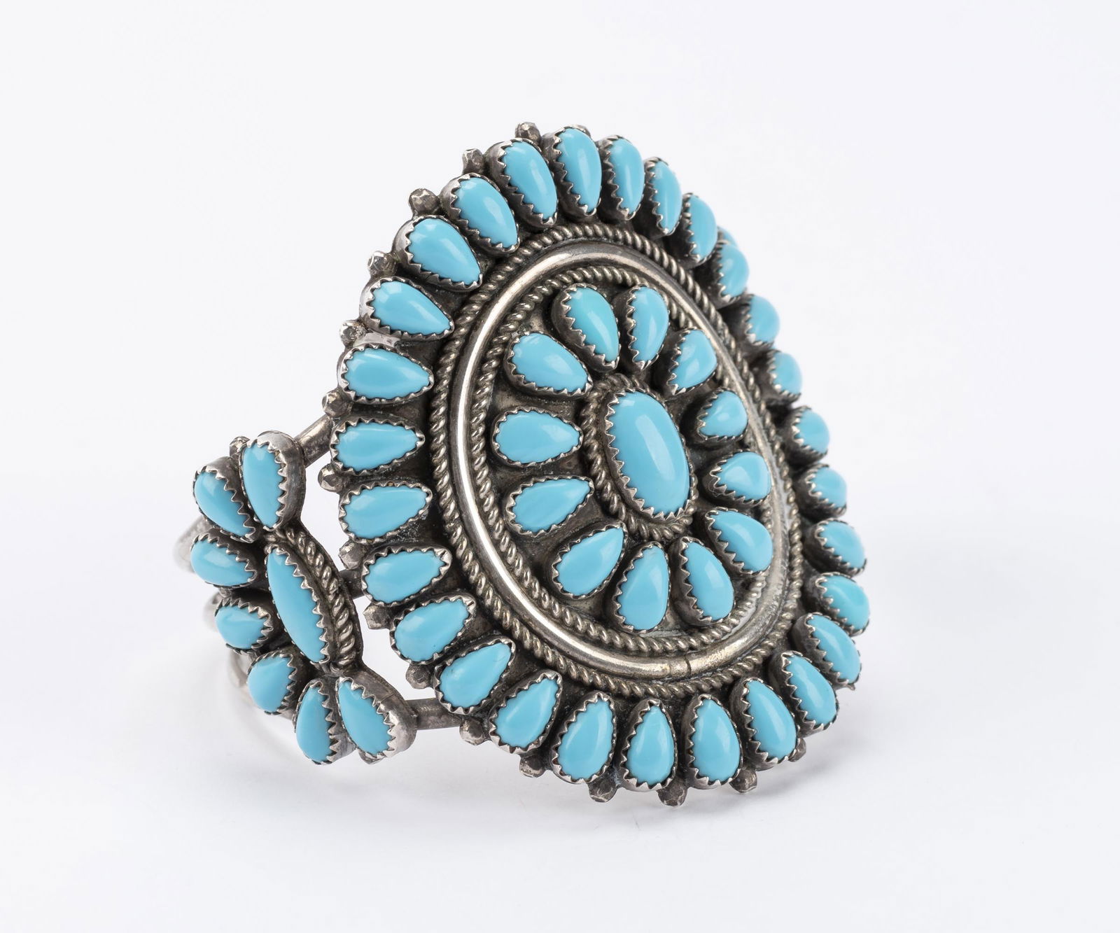 Henry Davis Turquoise And Silver Cuff Bracelet (1 of 3)