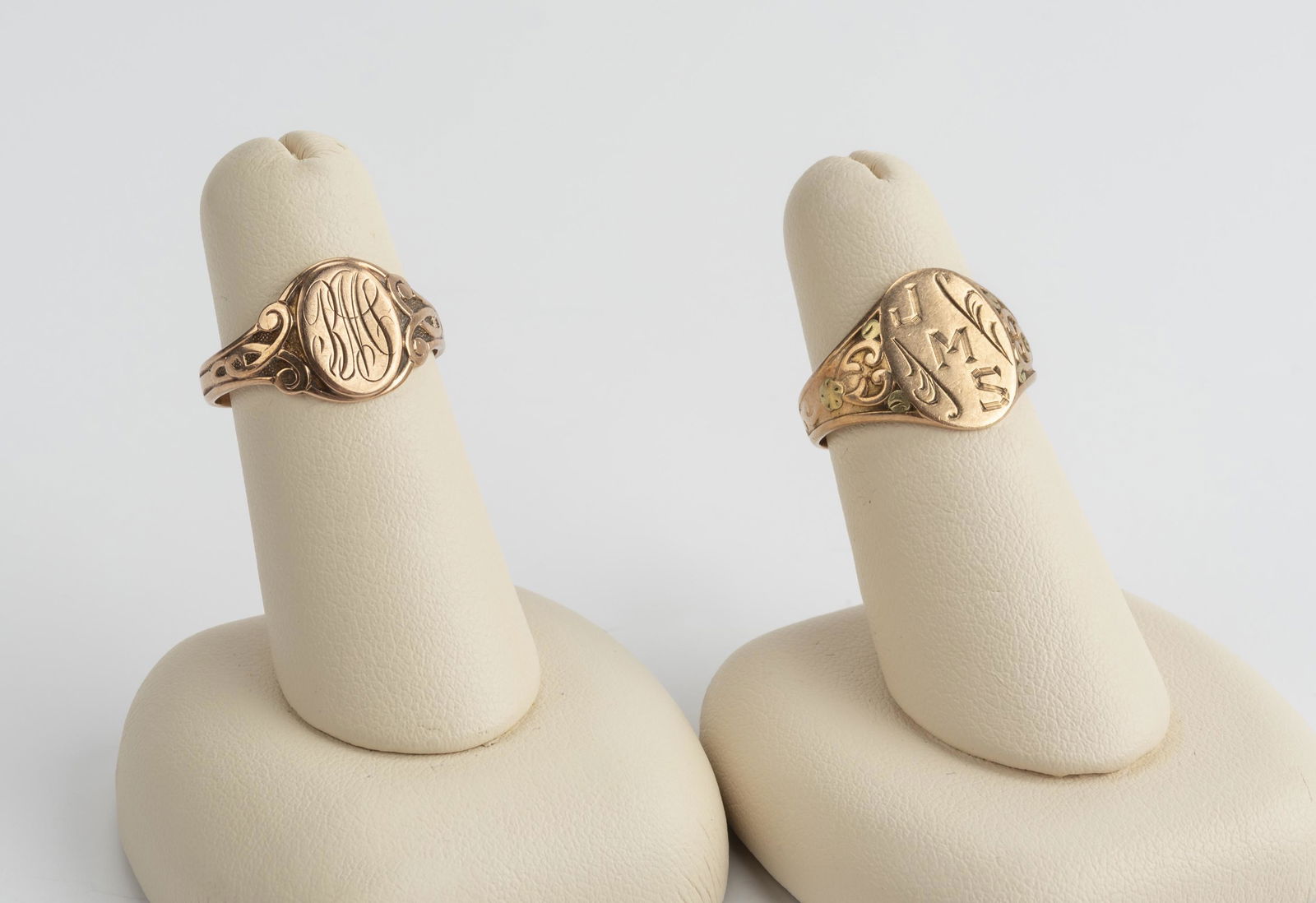 2 Antique 10k Signet Rings (1 of 5)