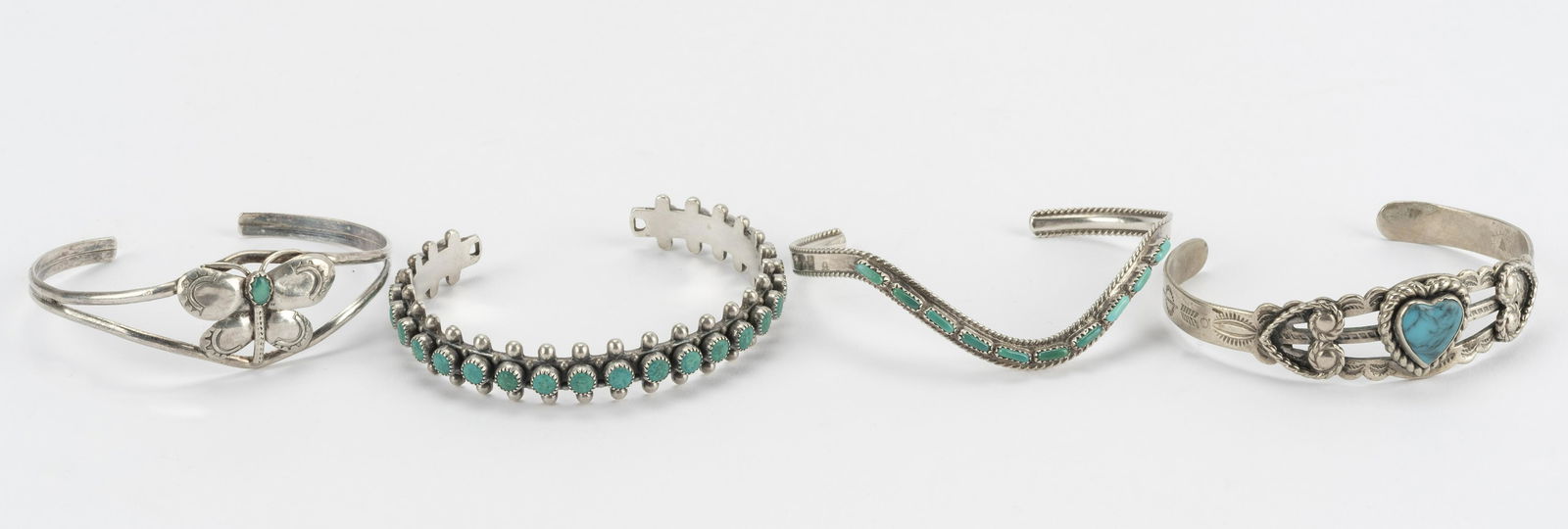 4 Silver and Turquoise Cuff Bracelets (1 of 6)