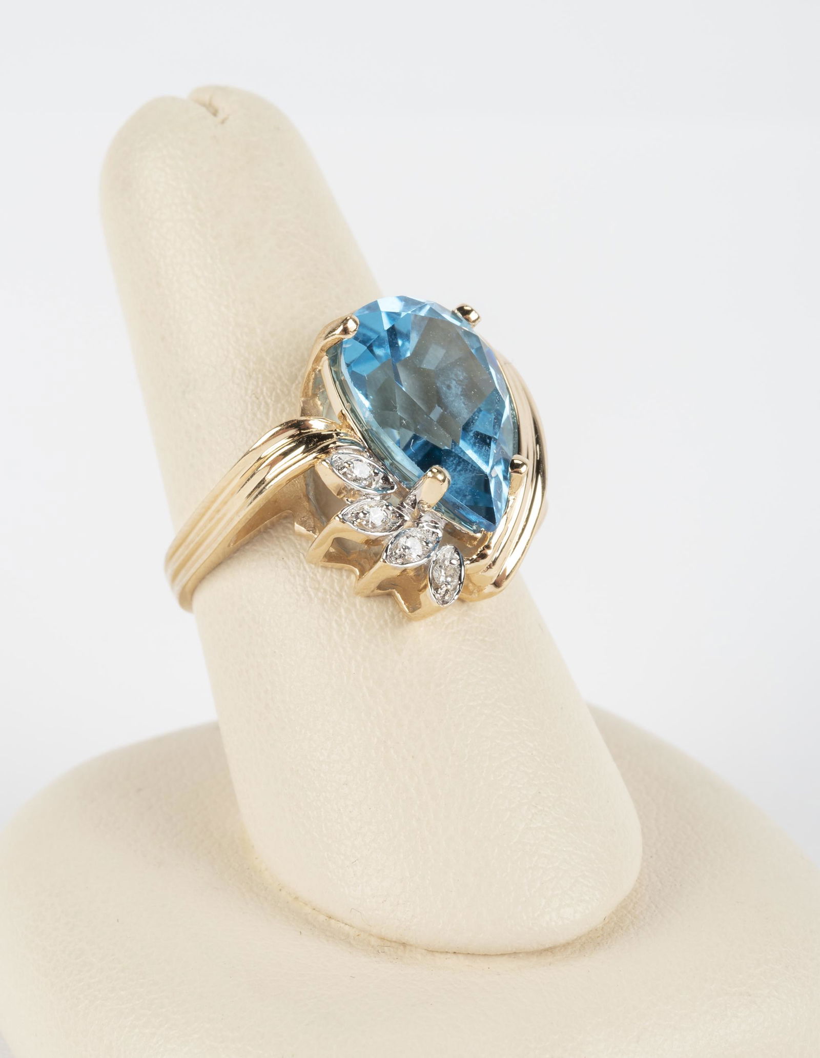 14k Blue Topaz & Diamond Ring (1 of 3)