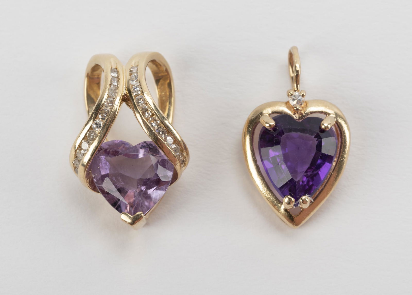 2 14k Amethyst & Diamond Pendants (1 of 4)