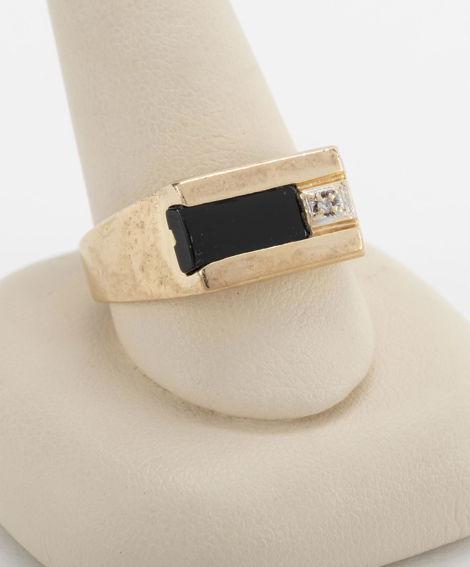 Men's 10k Onyx & Diamond Ring (1 of 3)