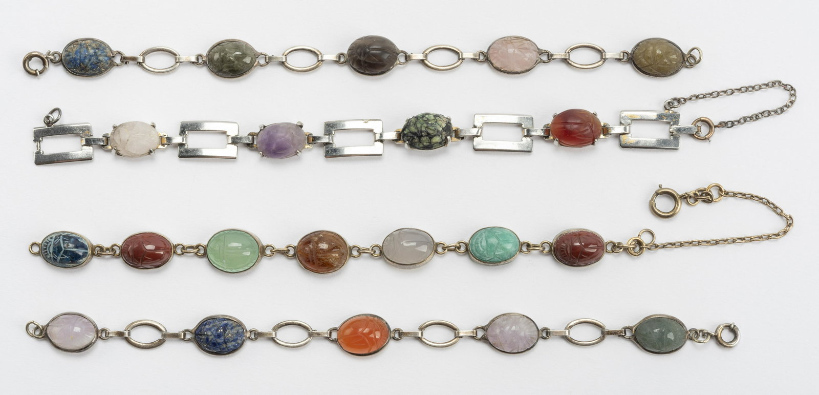 4 Sterling and Gold Filled Scarab Bracelets (1 of 3)