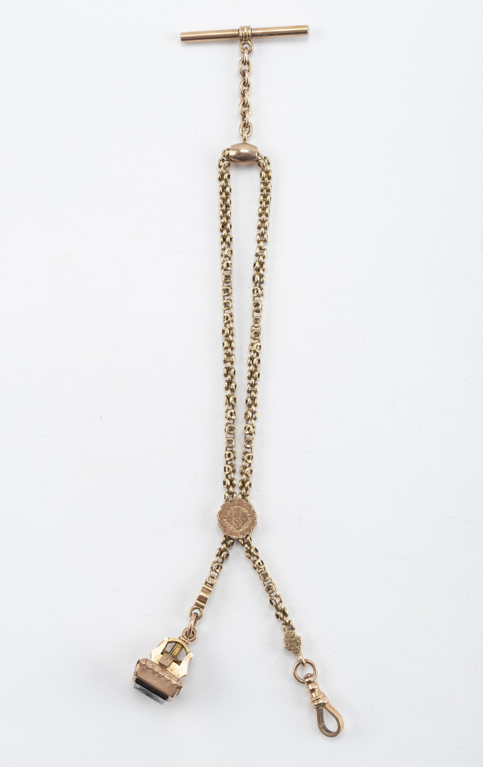 10k Victorian Watch Chain with Fob (1 of 2)