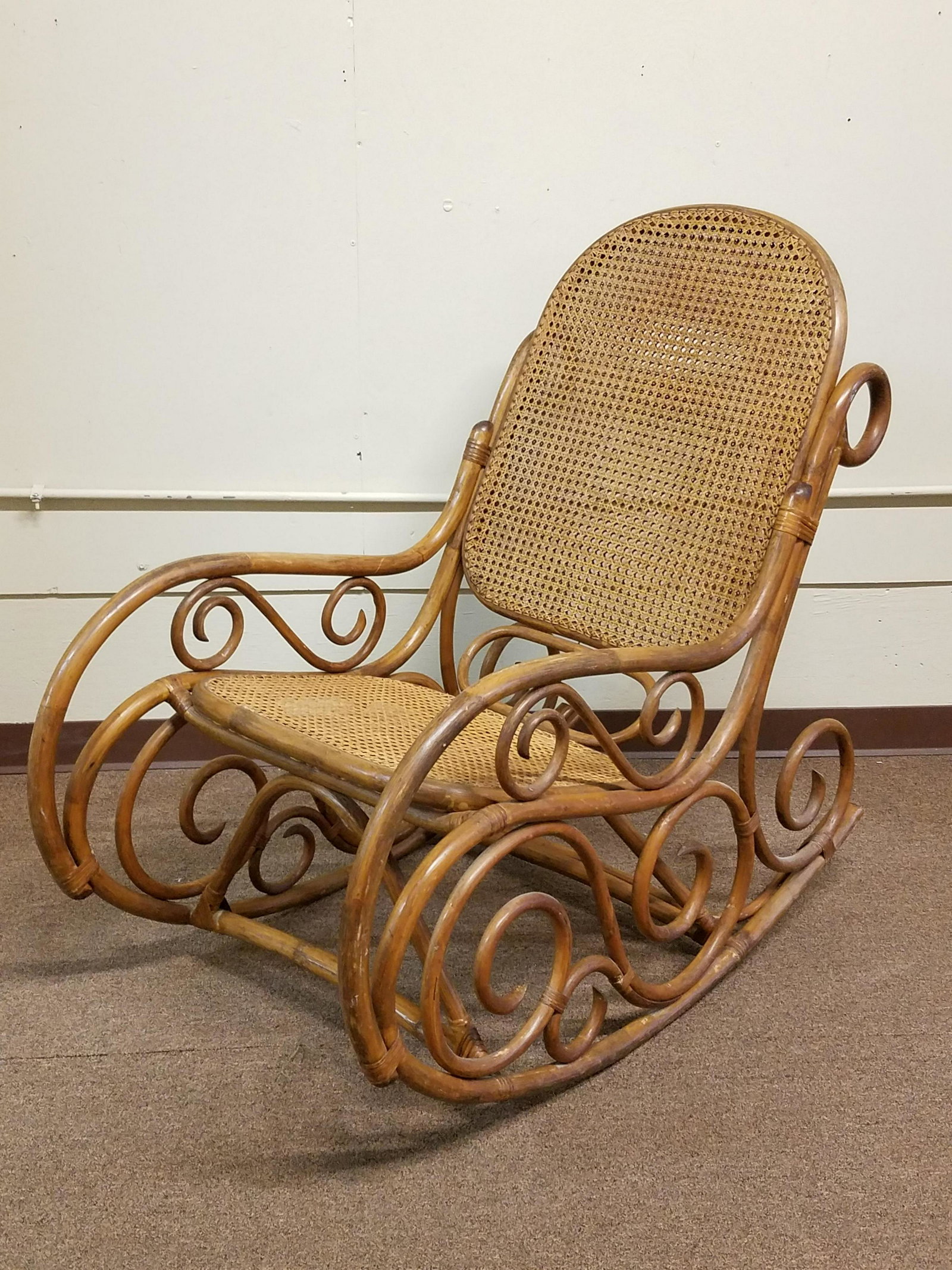 Bentwood Rocking Chair: 24" wide x 46" deep x 42-1/2" high.