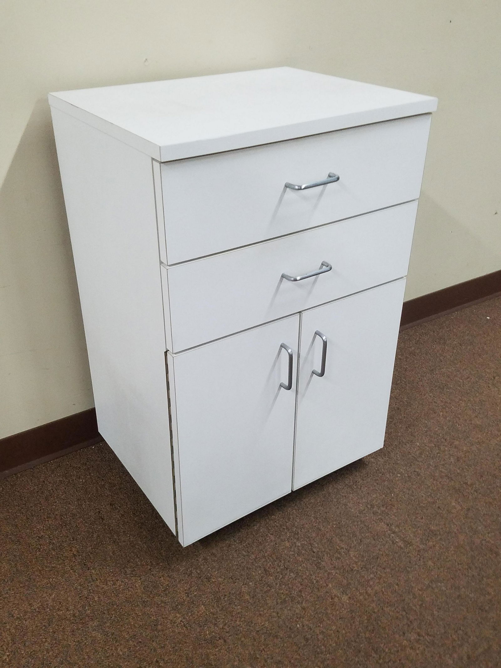 Hausmann Rolling Cabinet: 21" wide X 17" deep X 33" high.