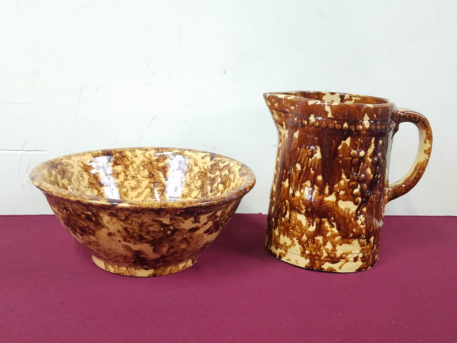 Benningtonware Pitcher and Bowl (1 of 3)