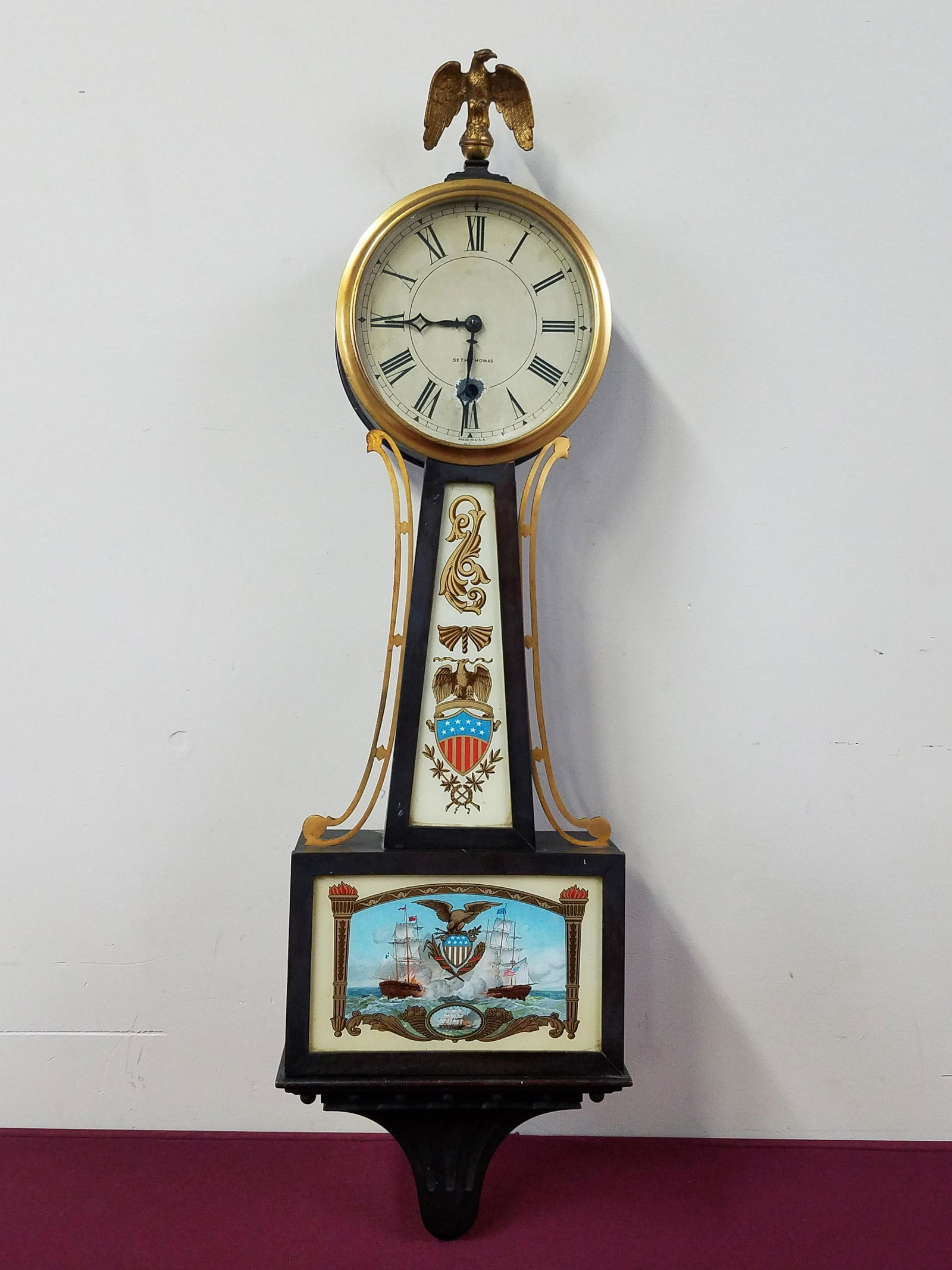 Seth Thomas Banjo Clock with Eagle (1 of 4)