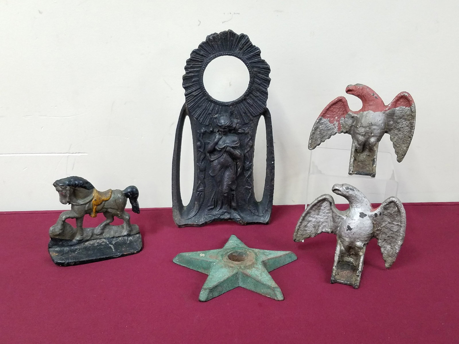 5 Pcs Cast Iron incl Clock Case and Door Stop (1 of 9)