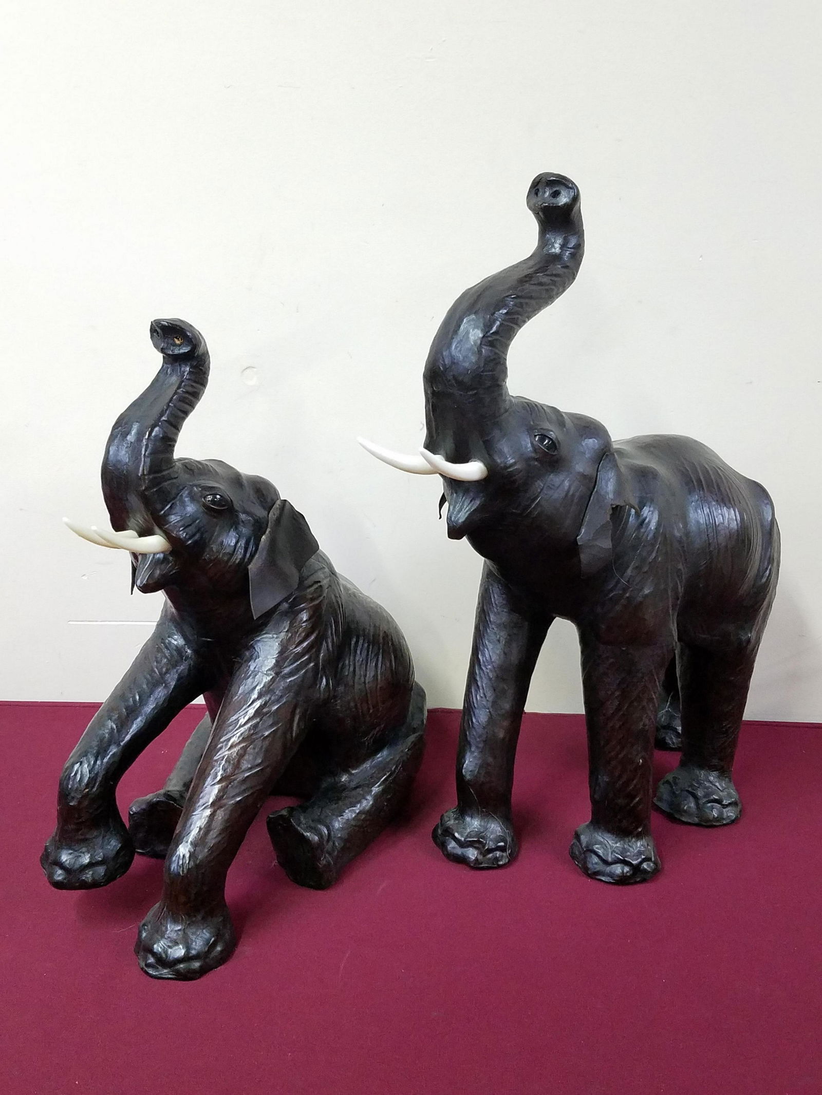 2 Leather Wrapped Elephants (1 of 2)