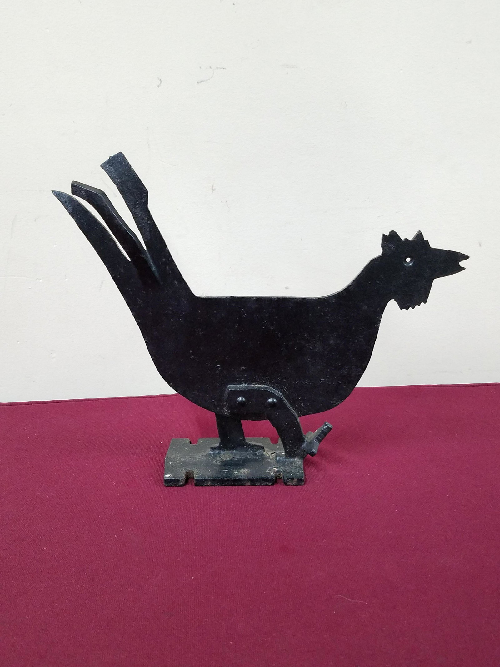 Cast Iron Rooster Boot Scrape: 13" wide x 10-3/4" high.