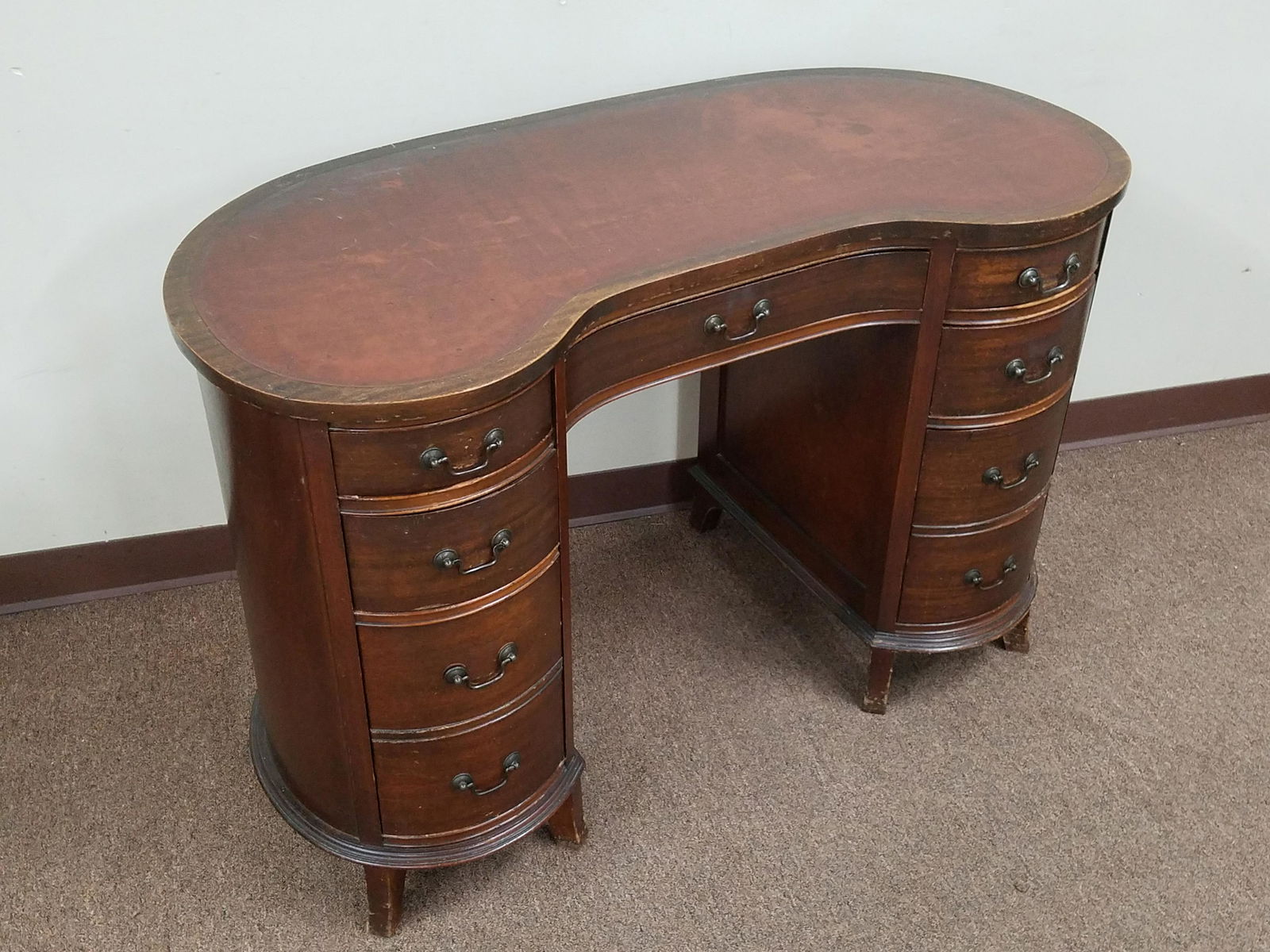 Leather Top Kidney Bean Shaped Desk (1 of 2)