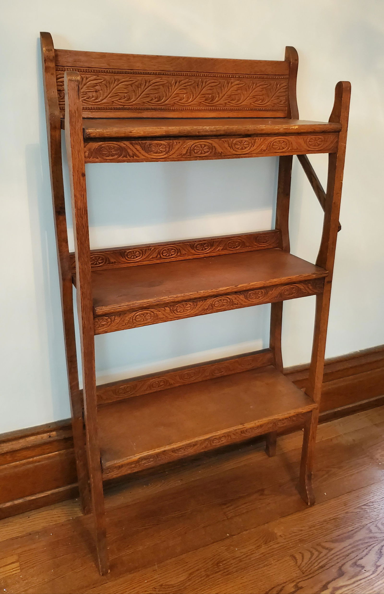 Carved Wood Book Shelf (1 of 1)