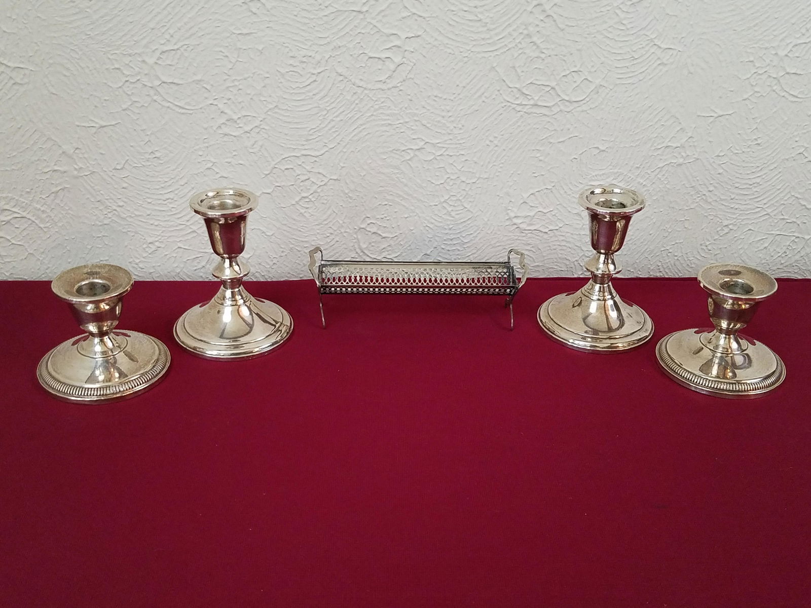 5 Pcs incl Sterling Weighted Candlesticks (1 of 3)