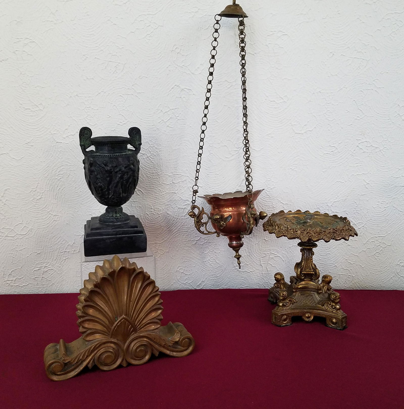 4 Pcs Decoratives incl Hanging Copper Planters (1 of 7)