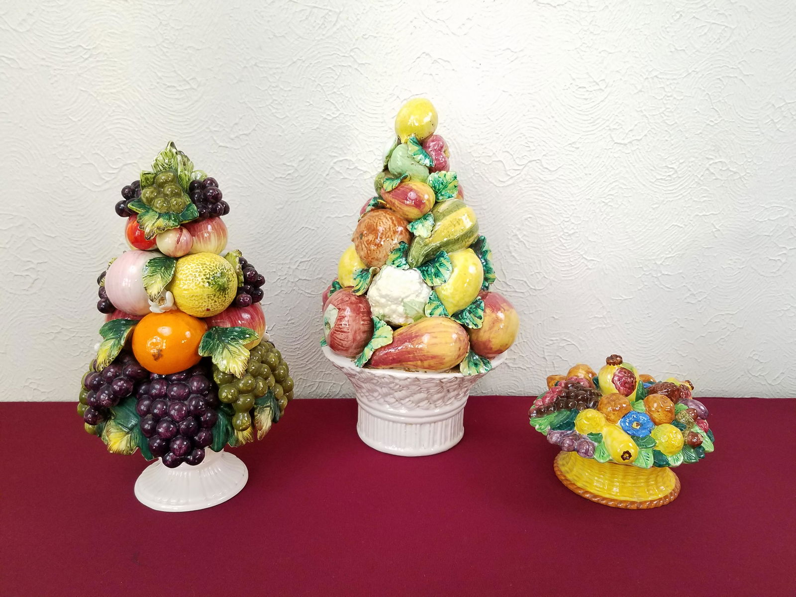 3 Italian Ceramic Fruit Displays incl Covered Dish (1 of 5)