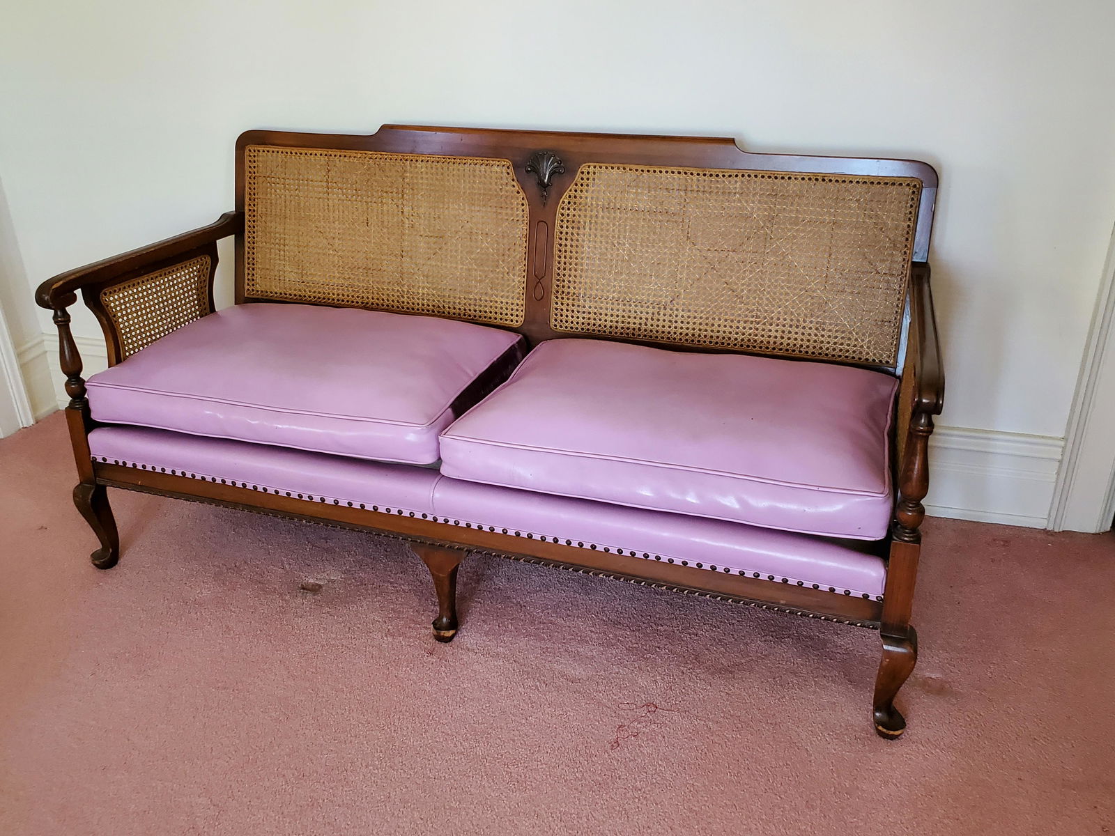 Purple Leather Cushion Sofa (1 of 3)