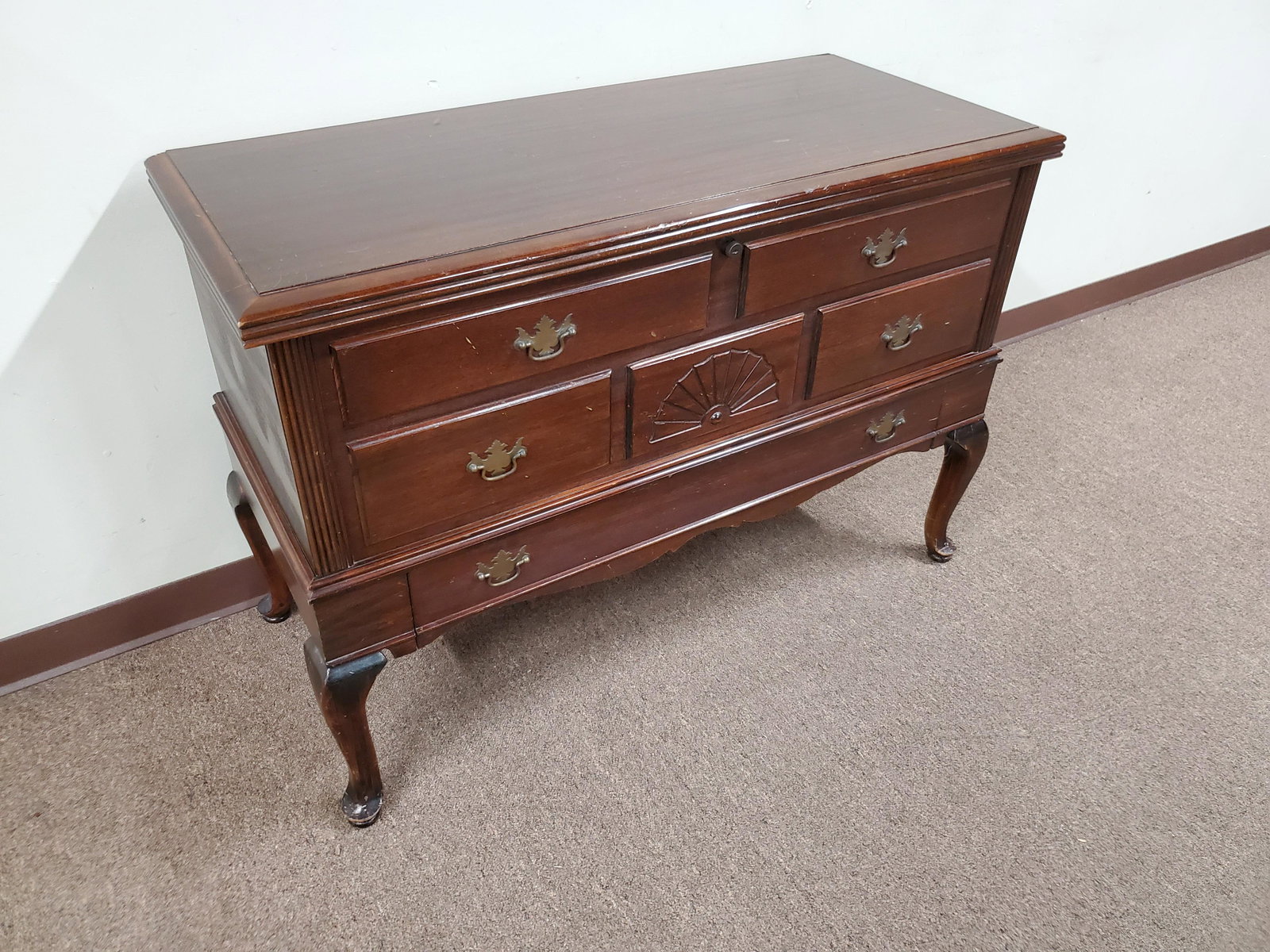 West Branch Cedar Chest: 34" wide X 19" deep X 31 1/2" high. IMPORTANT: Before bidding, please read the terms and conditions below. When you registered for the auction you agreed to these terms and will be required to comply 