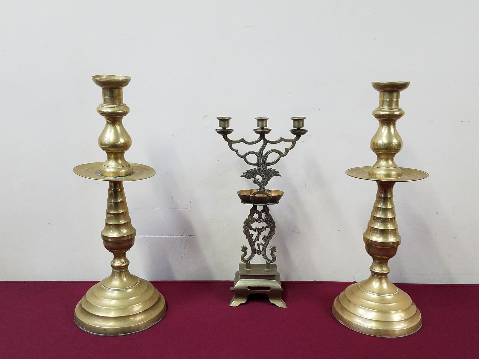 3 Brass Candle Holders (1 of 3)