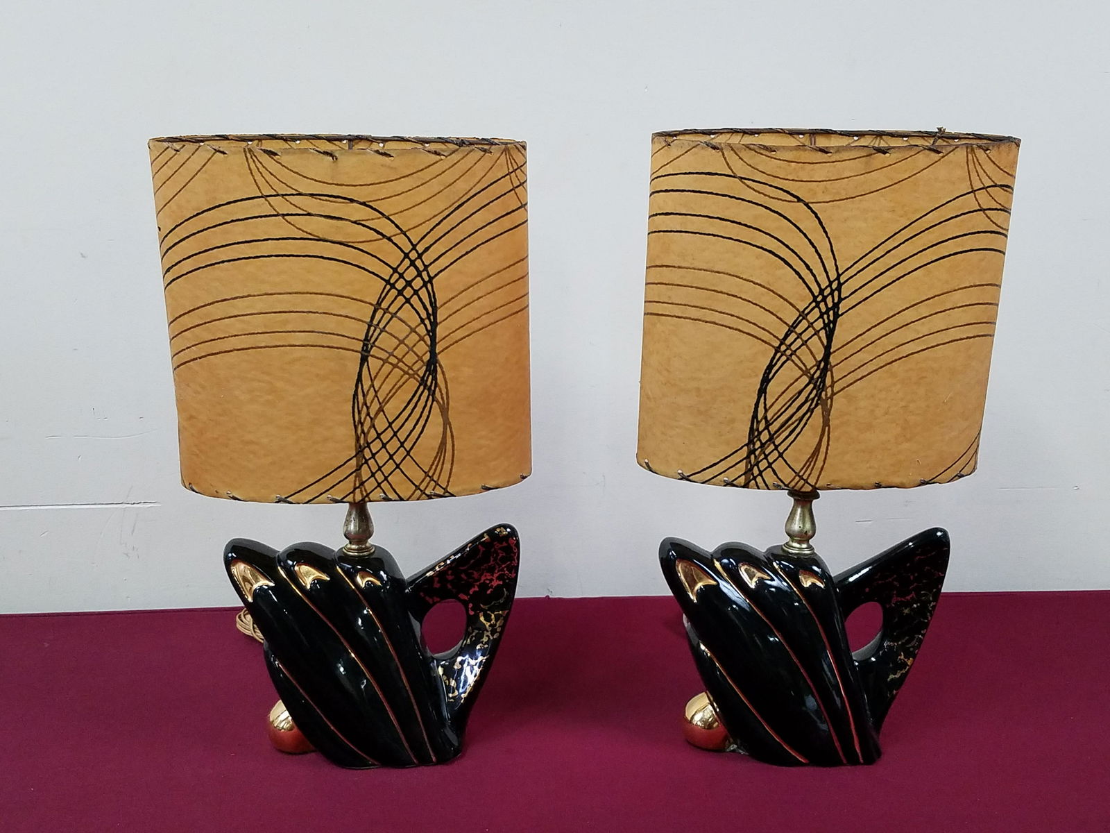 Pr Retro Ceramic Table Lamps (1 of 1)